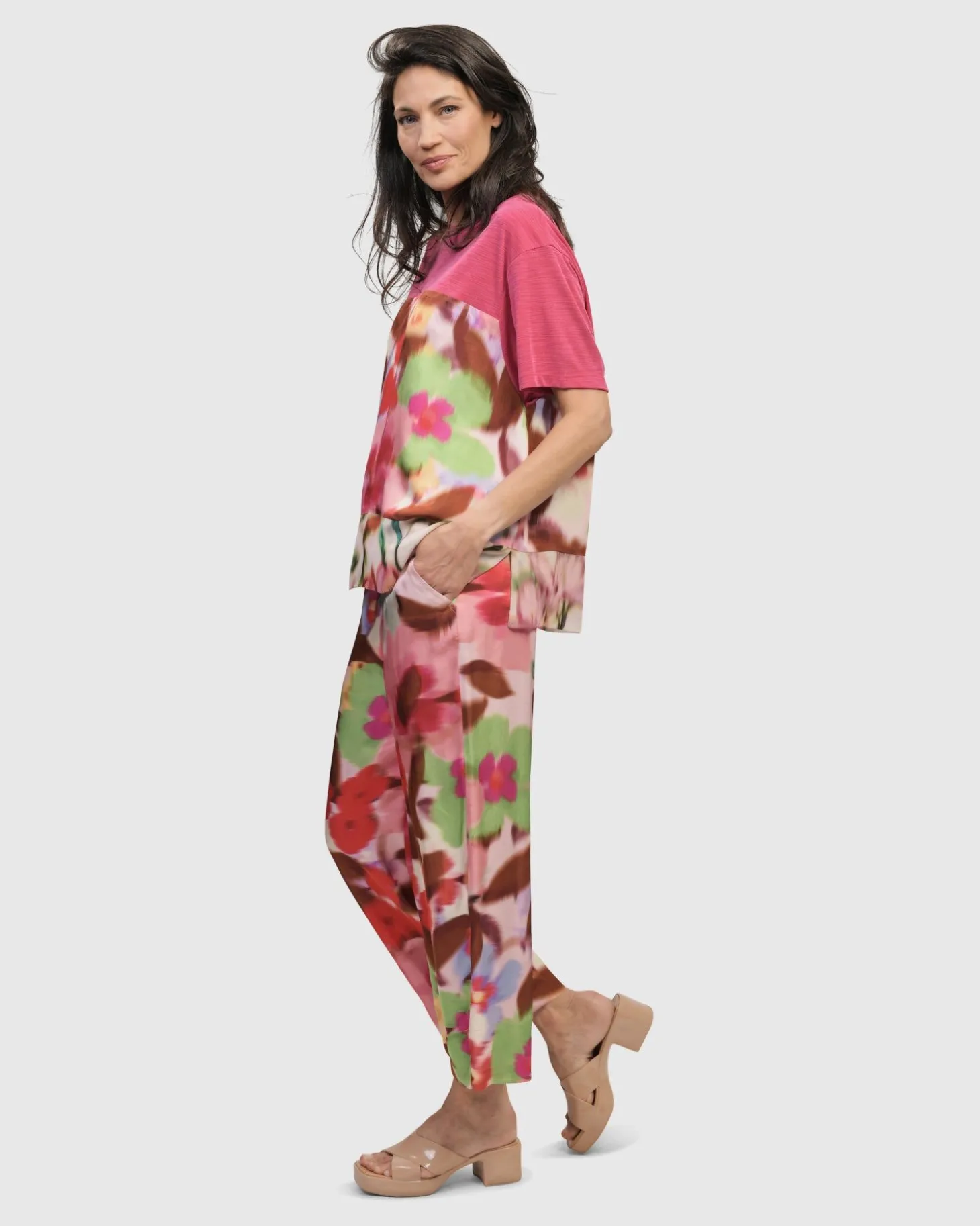 Women Alembika Cherry Blossom Pants, Blush