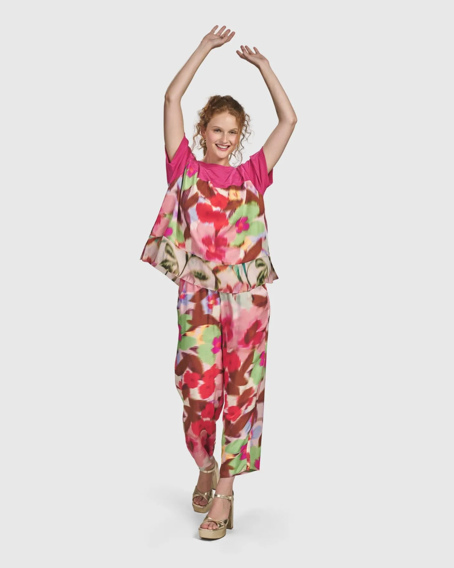 Women Alembika Cherry Blossom Pants, Blush