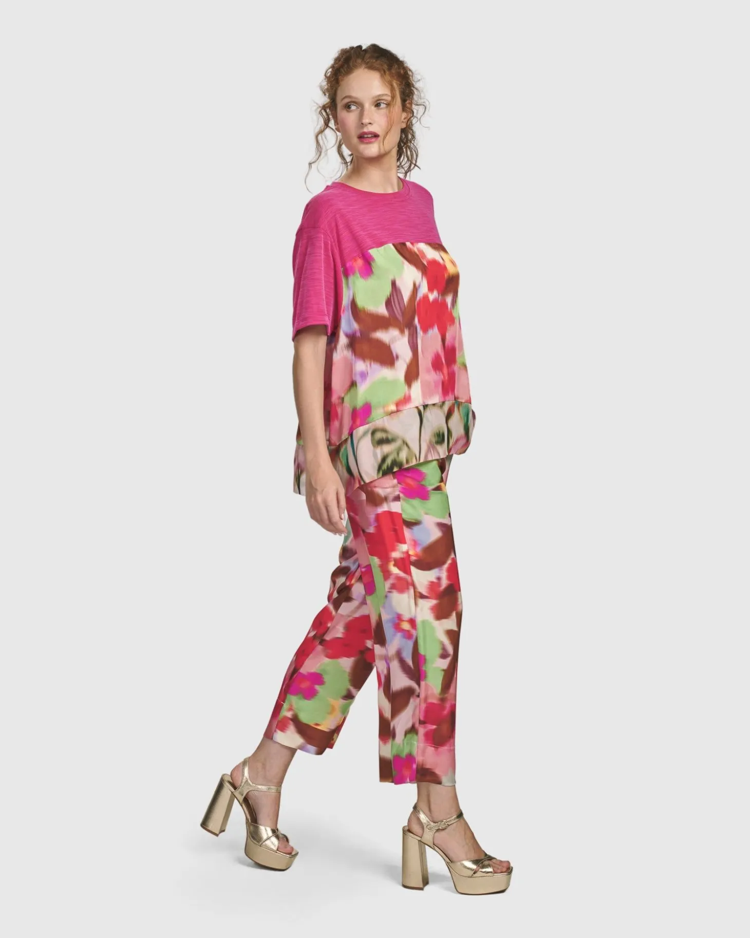 Women Alembika Cherry Blossom Pants, Blush
