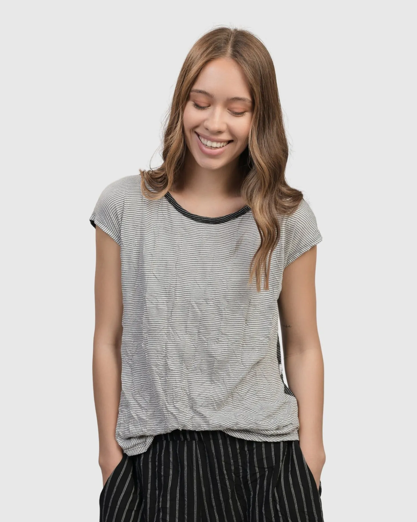 Women Alembika Circe Weekend Tee, Stripes