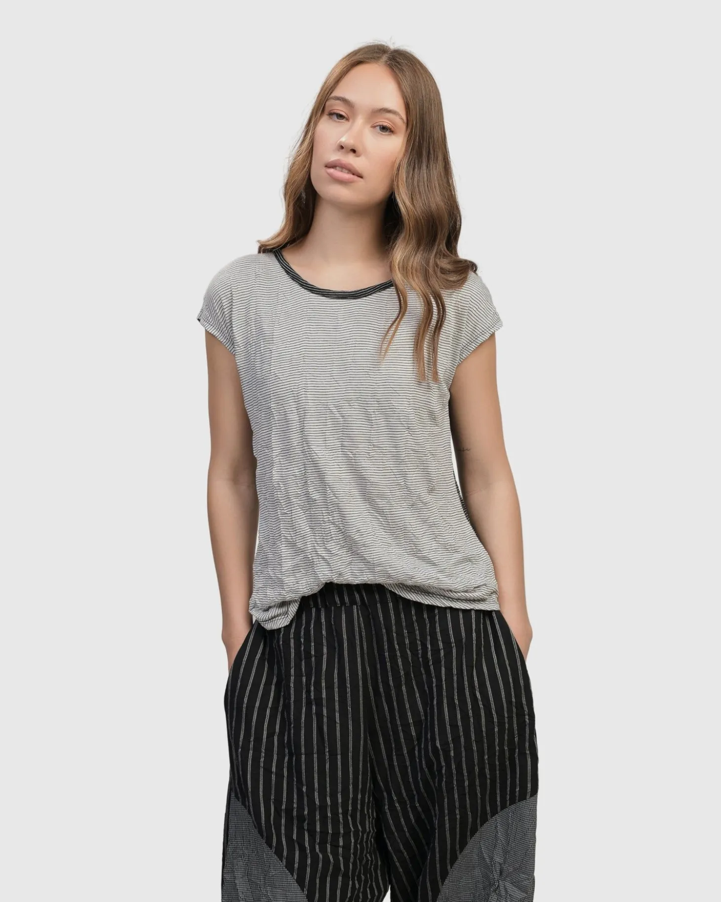Women Alembika Circe Weekend Tee, Stripes