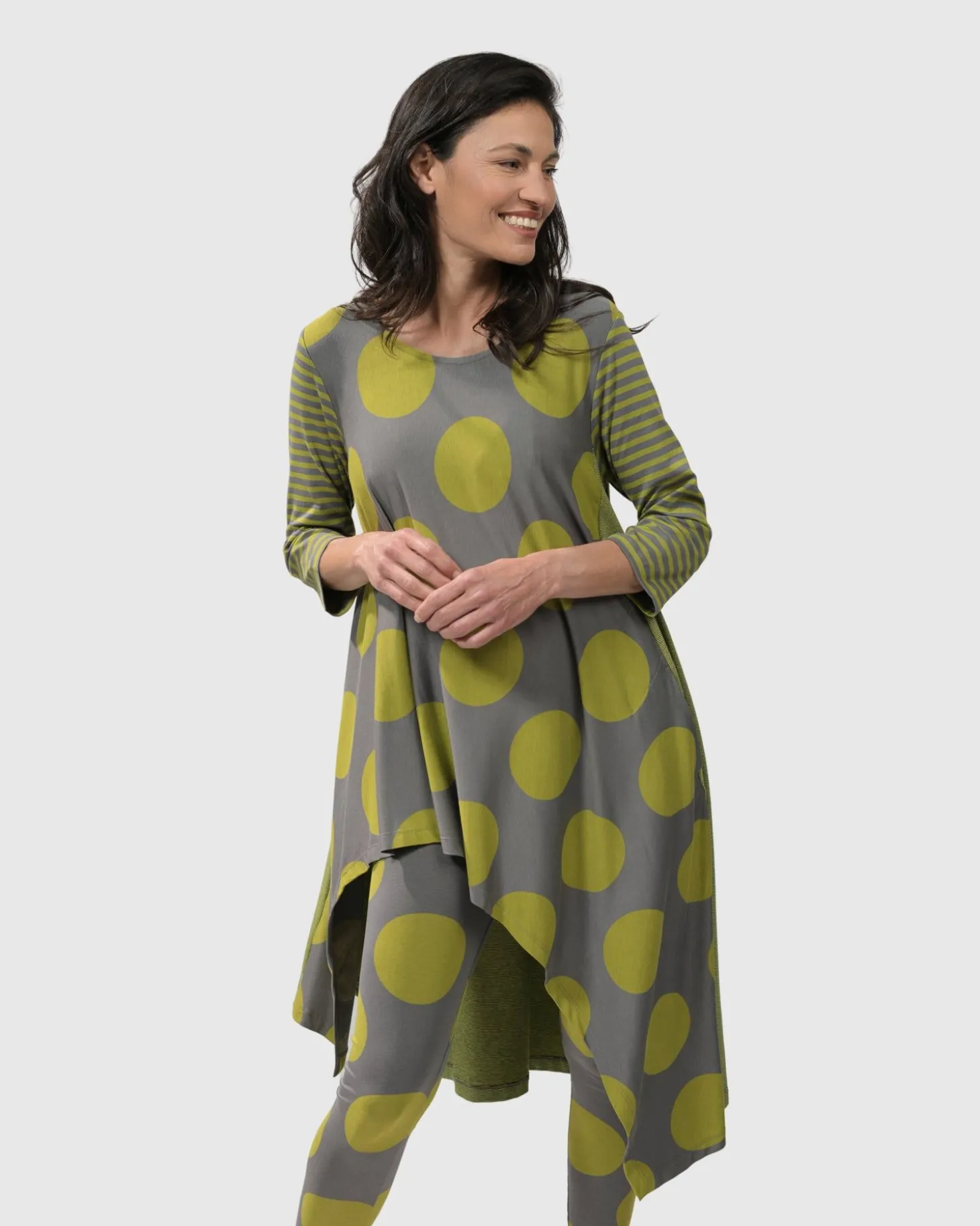 Women Alembika City Sizzle Swing Tunic Top, Lime