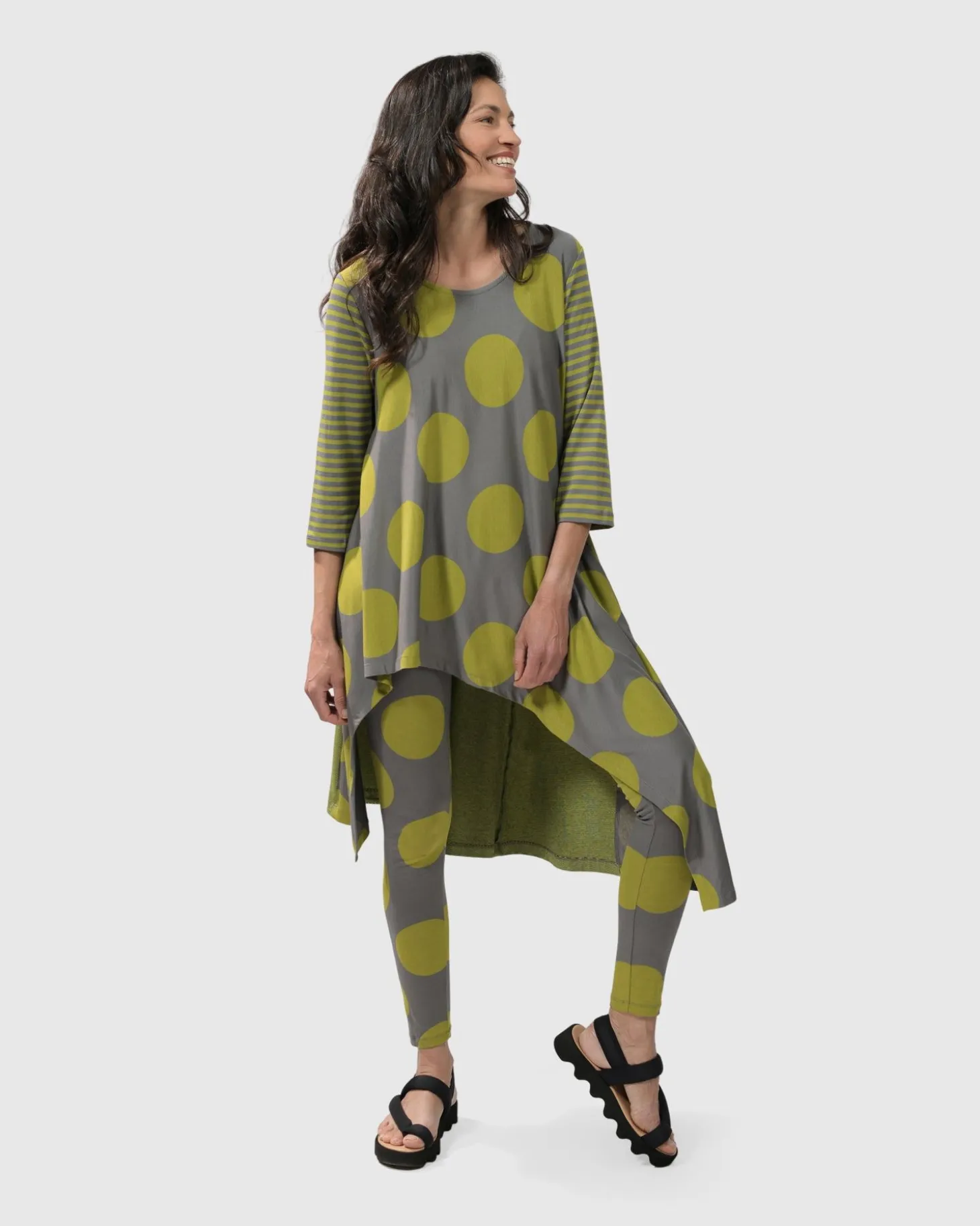 Women Alembika City Sizzle Swing Tunic Top, Lime