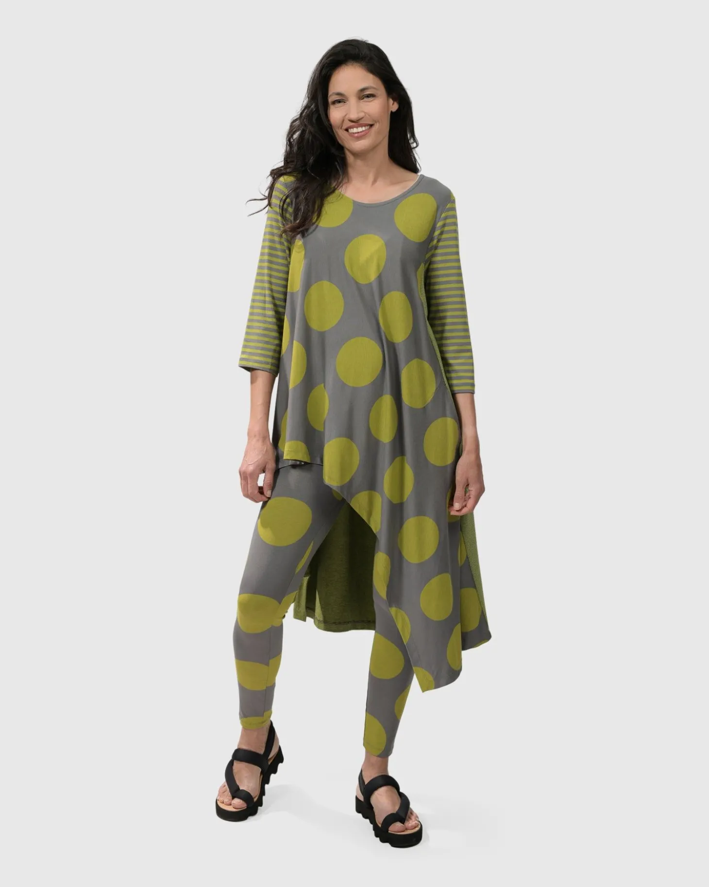 Women Alembika City Sizzle Swing Tunic Top, Lime