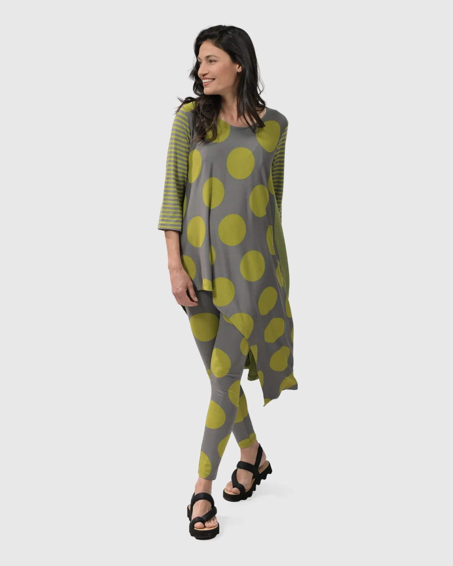 Women Alembika City Sizzle Swing Tunic Top, Lime