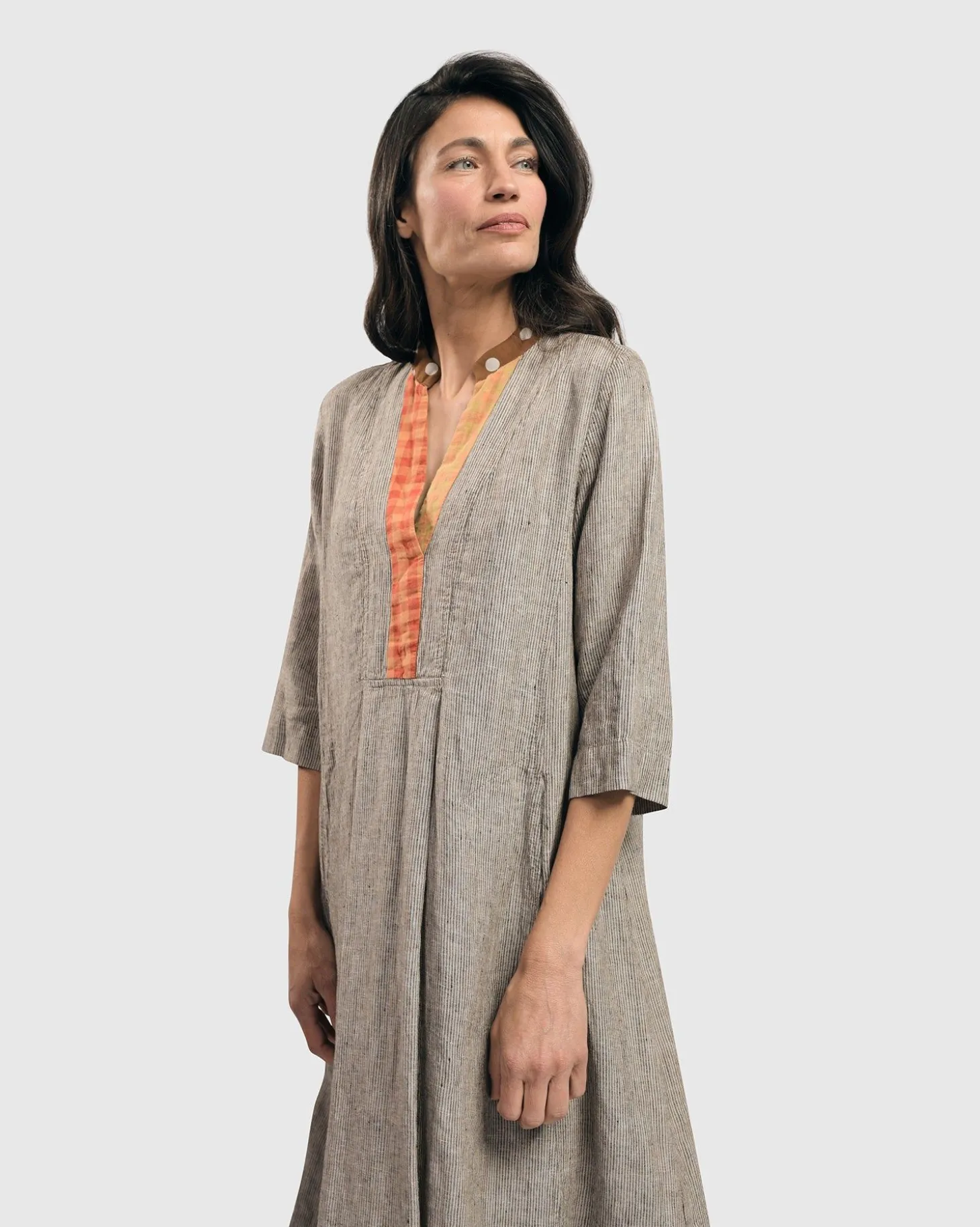 Women Alembika Cool Breeze Linen Maxi Dress, Ecru