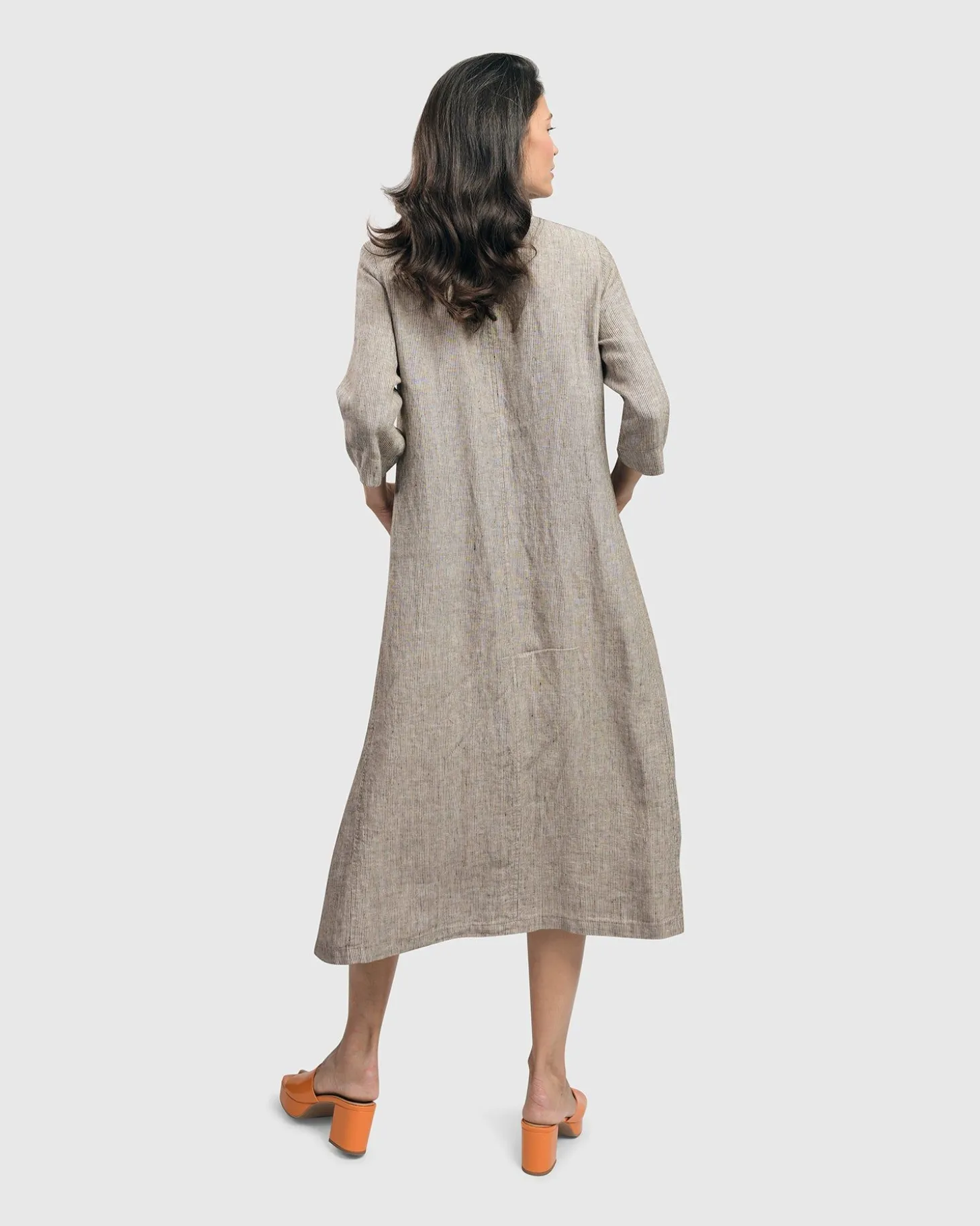 Women Alembika Cool Breeze Linen Maxi Dress, Ecru