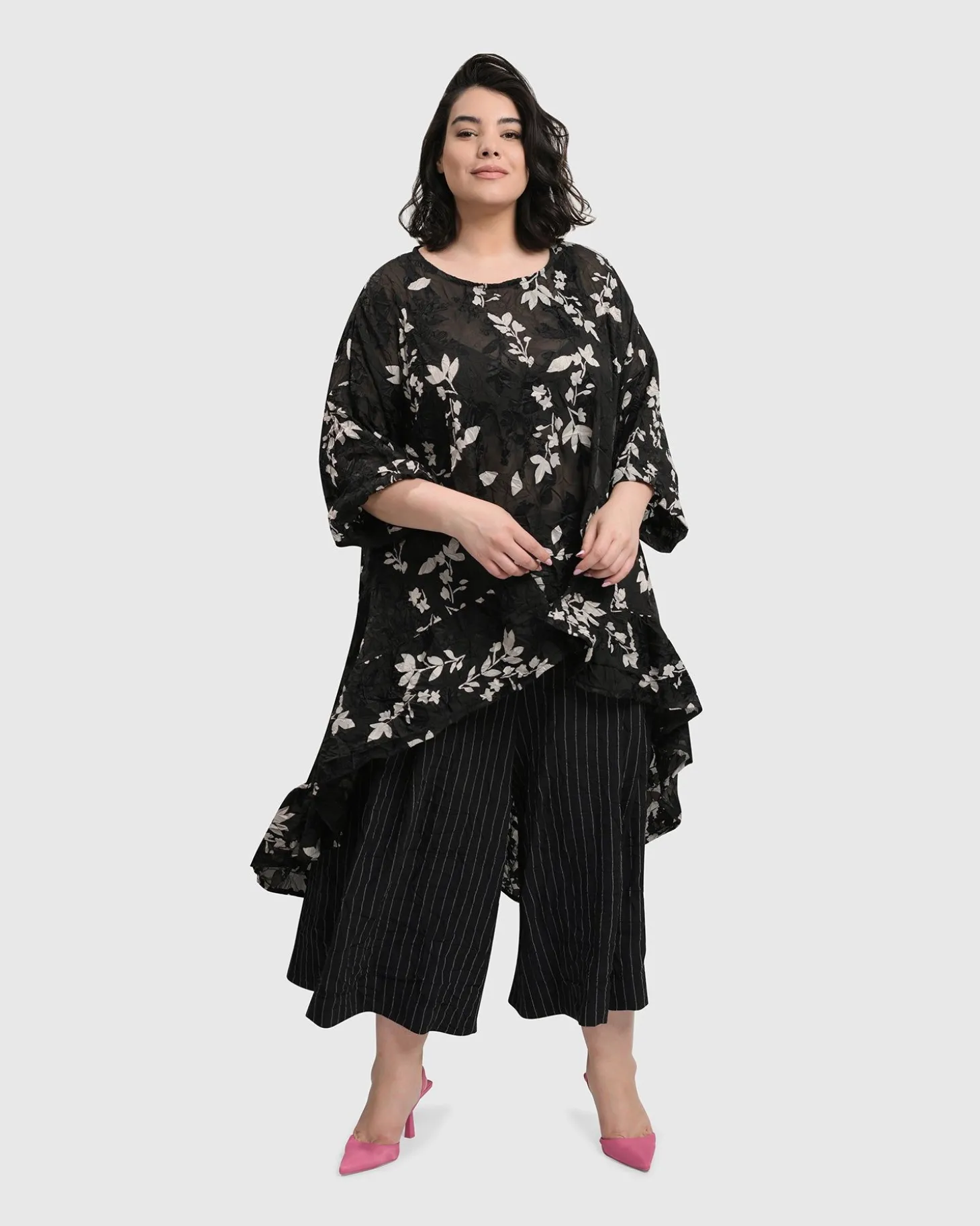 Women Alembika Cultured Club Hi Lo Top, Leaves