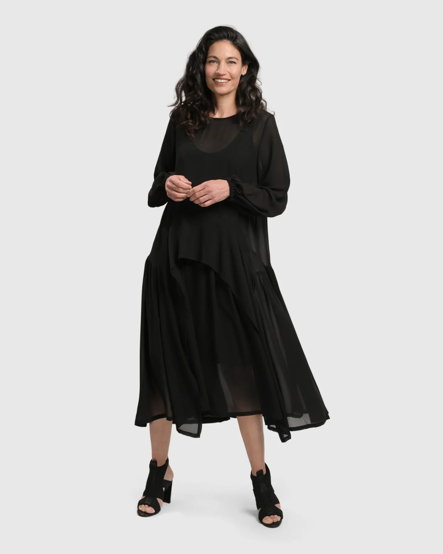 Women Alembika Cultured Club Popover Dress, Black