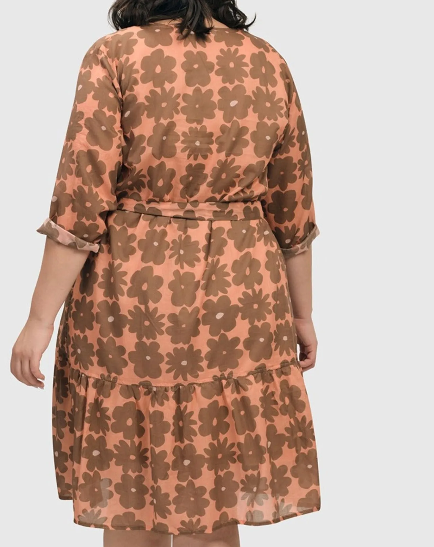 Women Alembika Dahlia Cotton Voile Swing Dress, Peach/Earth