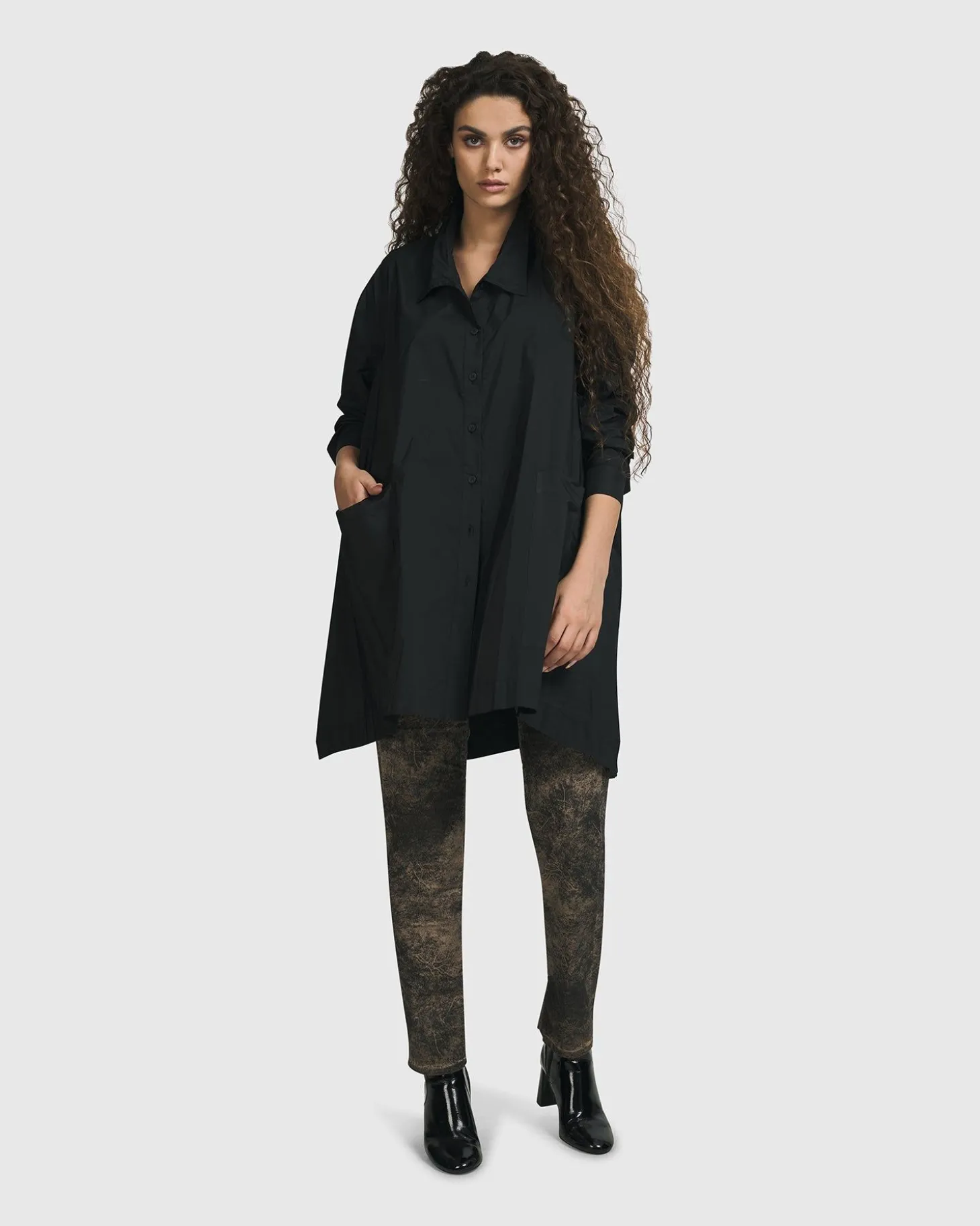 Women Alembika Danica Shirt Jacket, Black