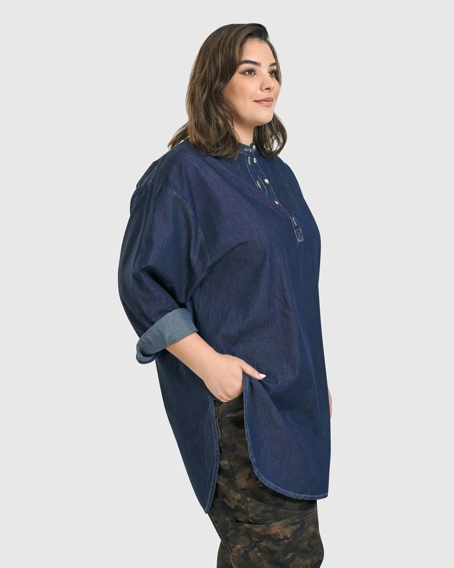 Women Alembika Daniella Tunic Top, Denim