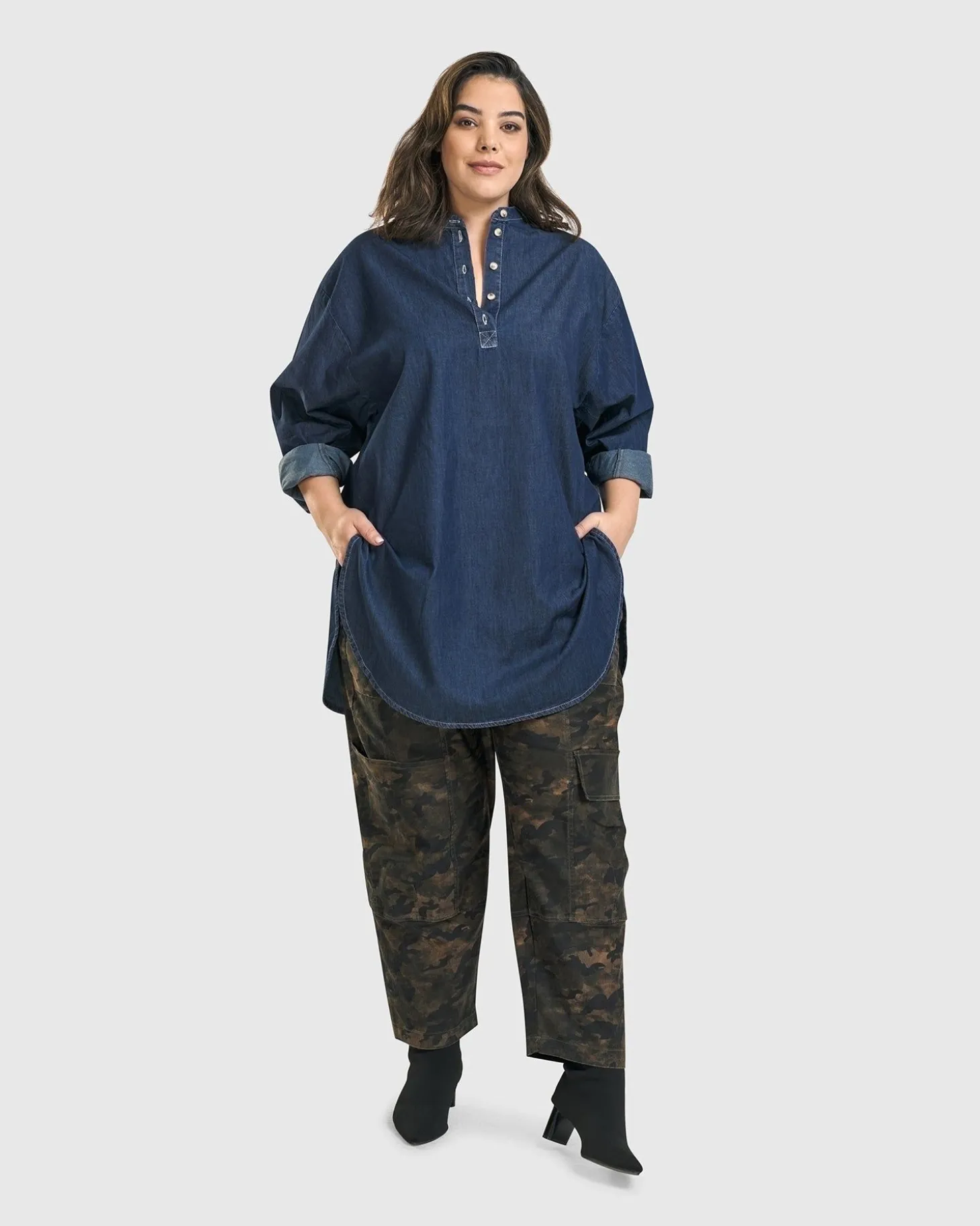 Women Alembika Daniella Tunic Top, Denim