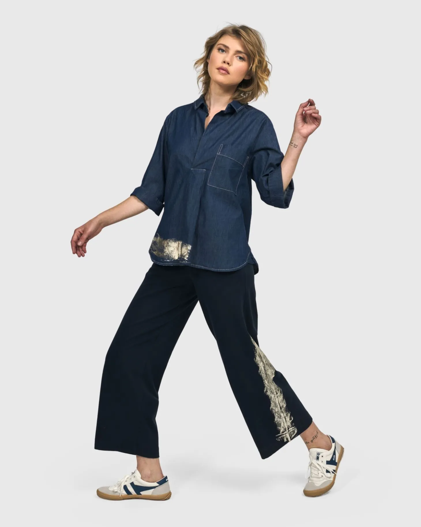 Women Alembika Denver Cropped Pants, Navy