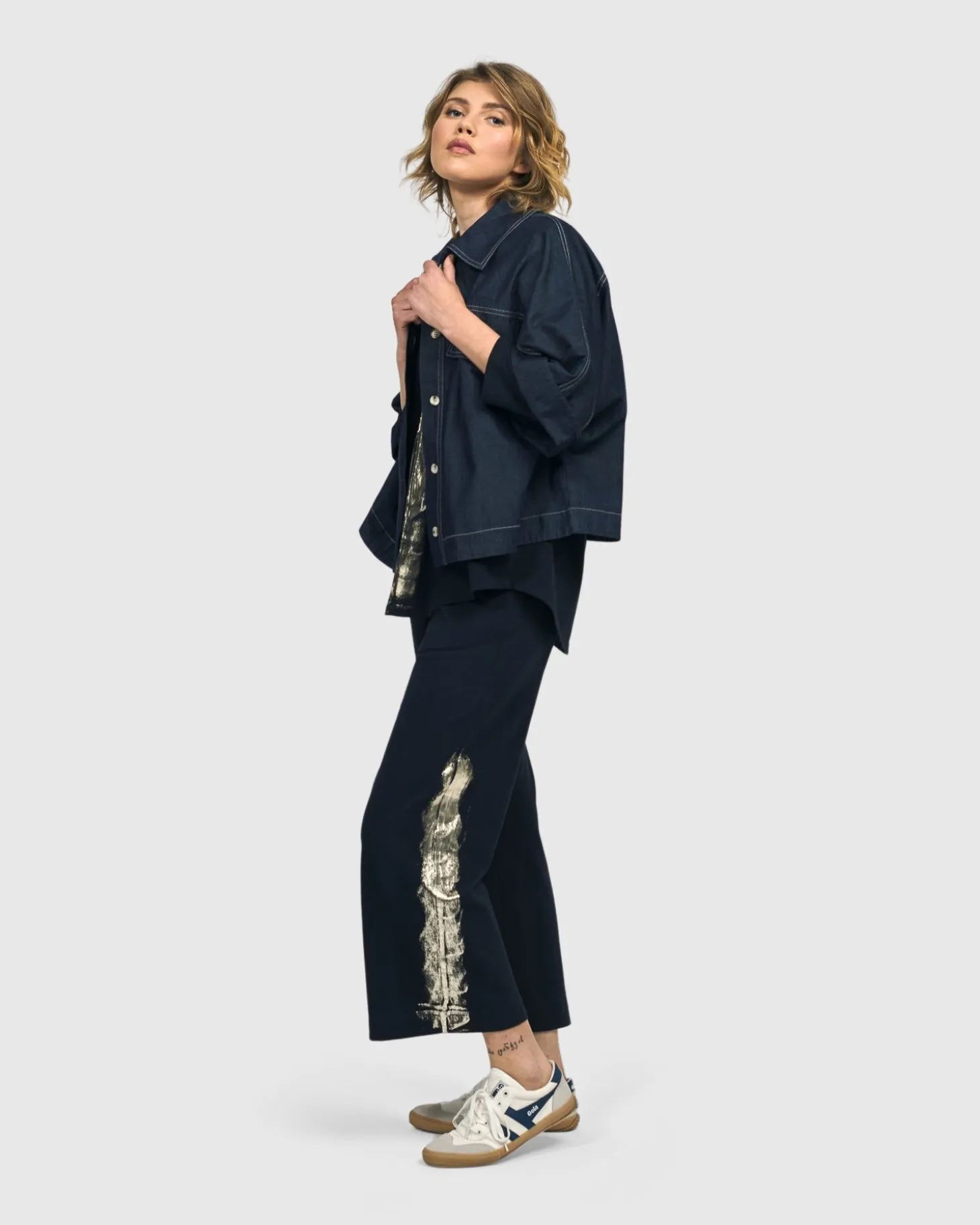 Women Alembika Denver Cropped Pants, Navy