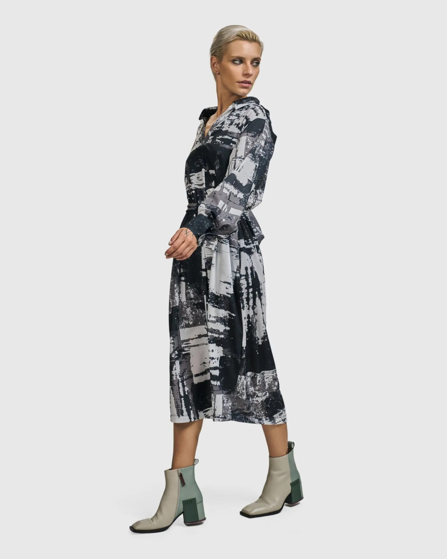 Women Alembika Digi Midi Dress, Marble