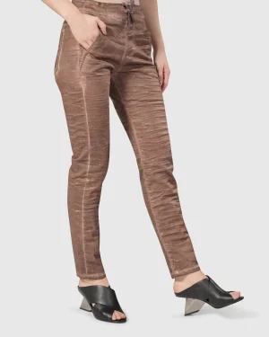 Women Alembika Distressed Iconic Stretch Jeans, Brown Wash