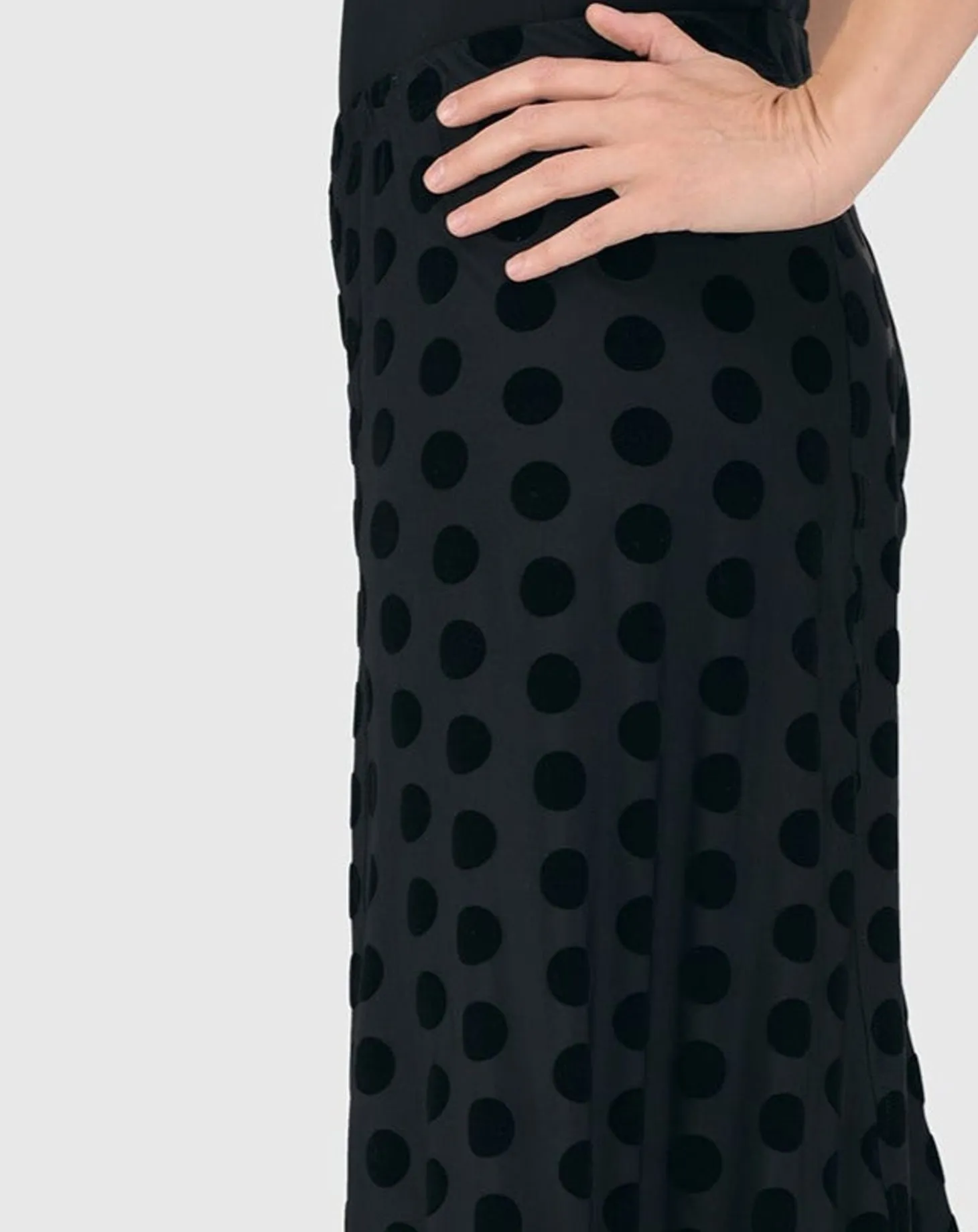 Women Alembika Dot Flocked Punto Pants, Black