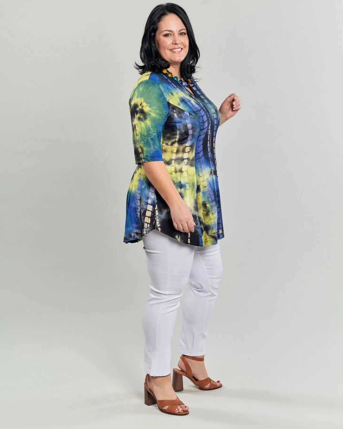 Women Alembika Dreamy V-Neck Top, Tie Dye
