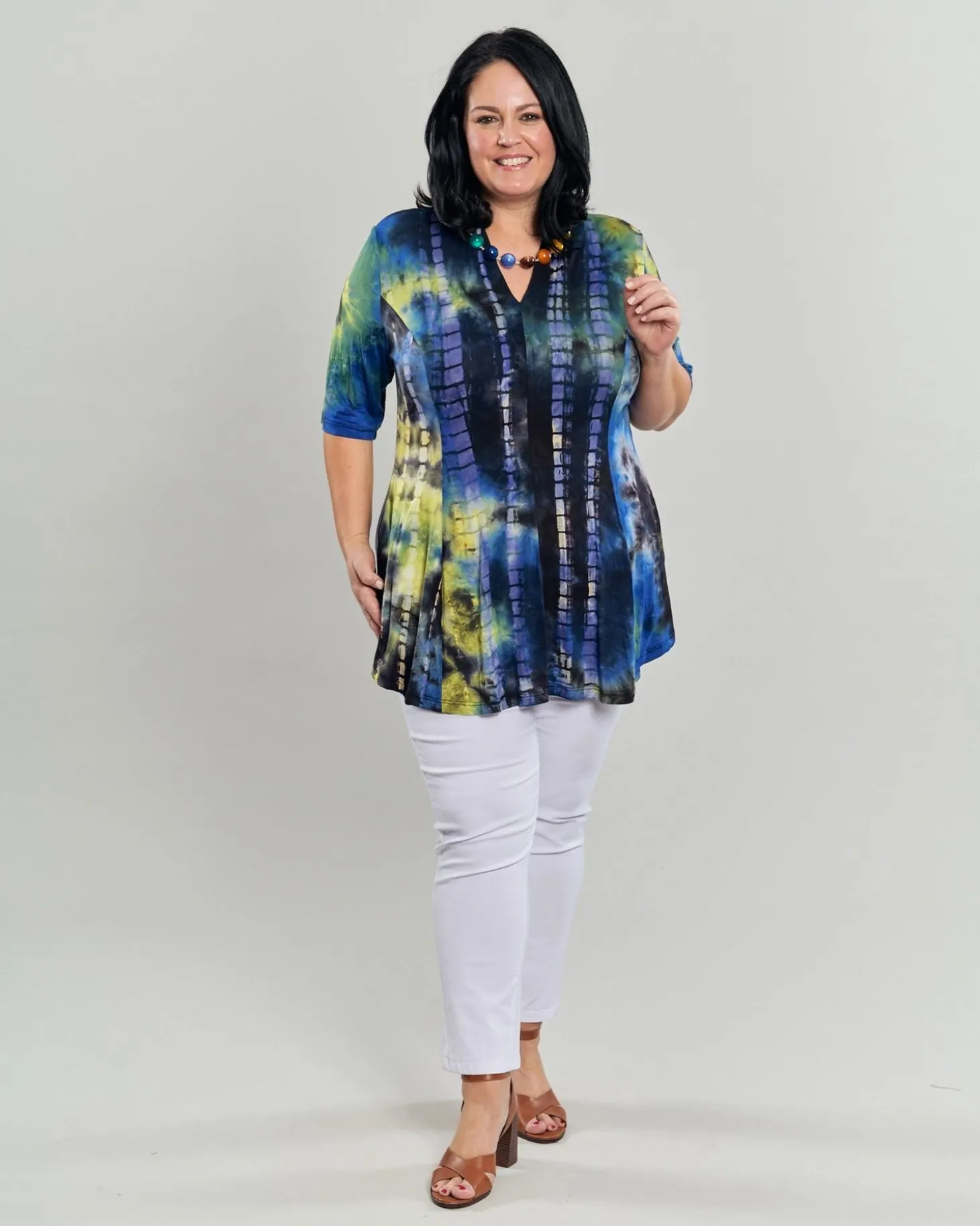 Women Alembika Dreamy V-Neck Top, Tie Dye