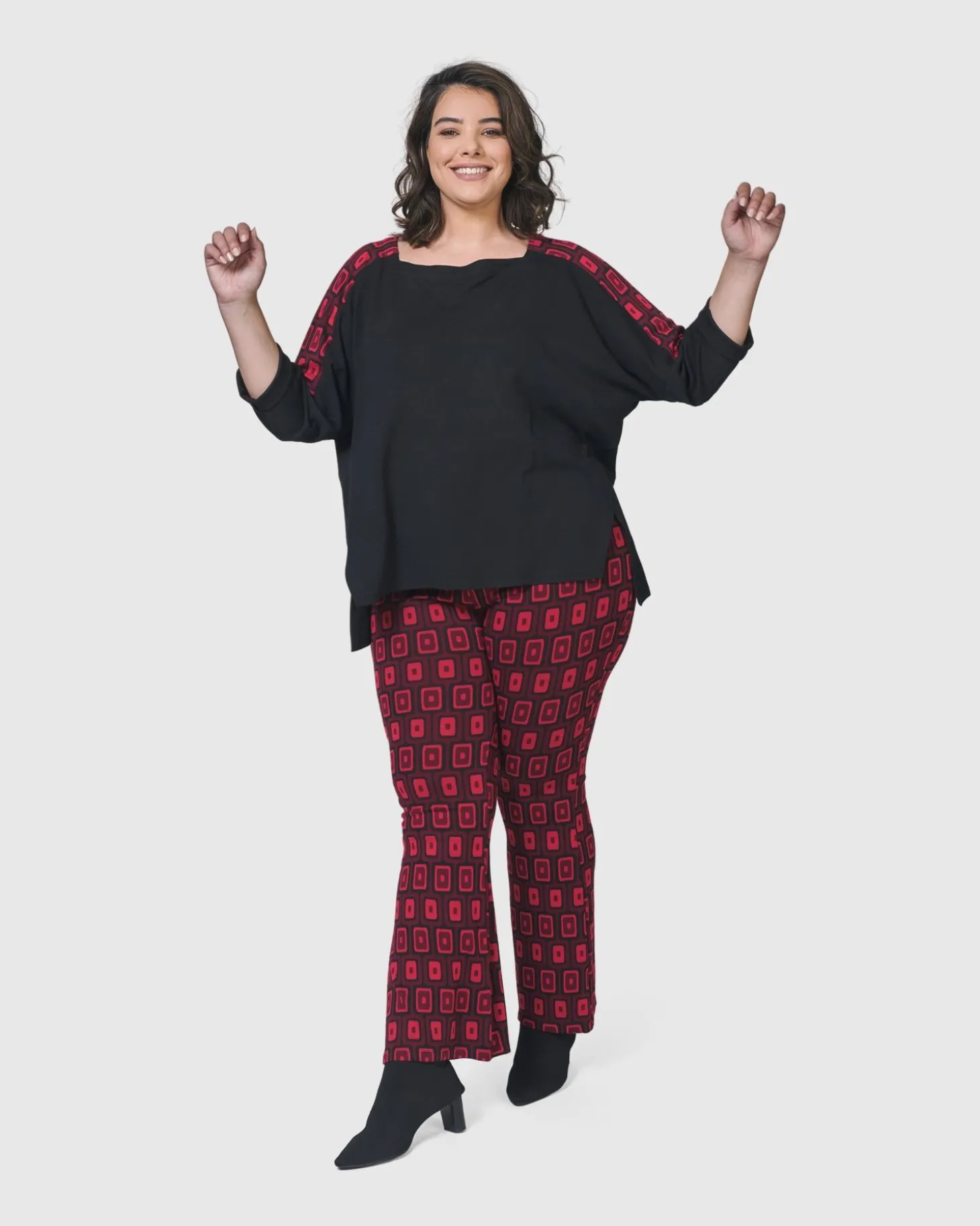 Women Alembika Dynamite Days Bell Bottom Pants, Red