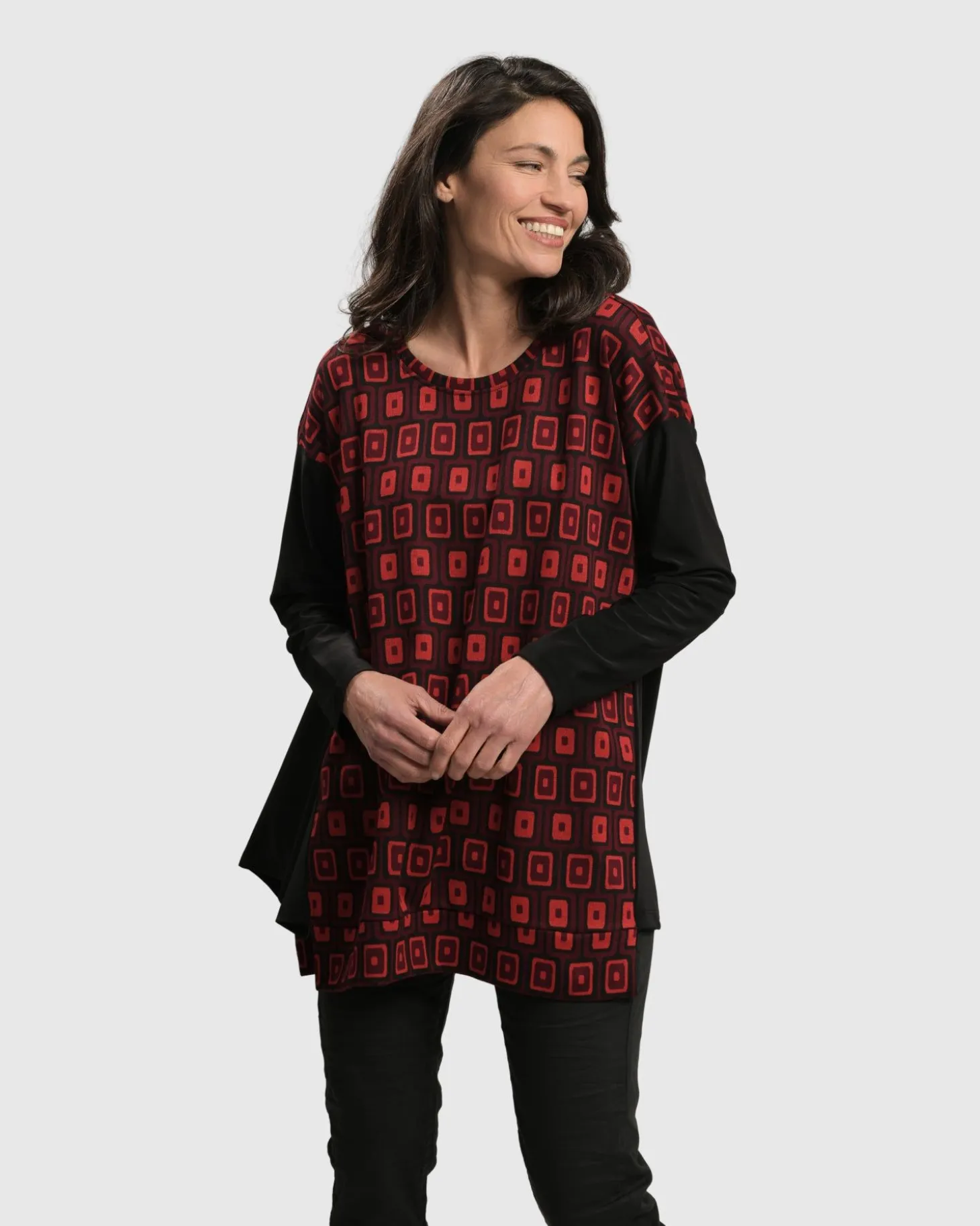 Women Alembika Dynamite Days Swing Tunic Top, Red