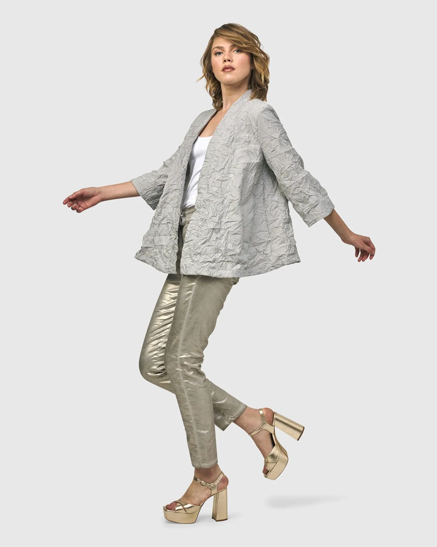 Women Alembika Electra Woven Jacket, Stripes