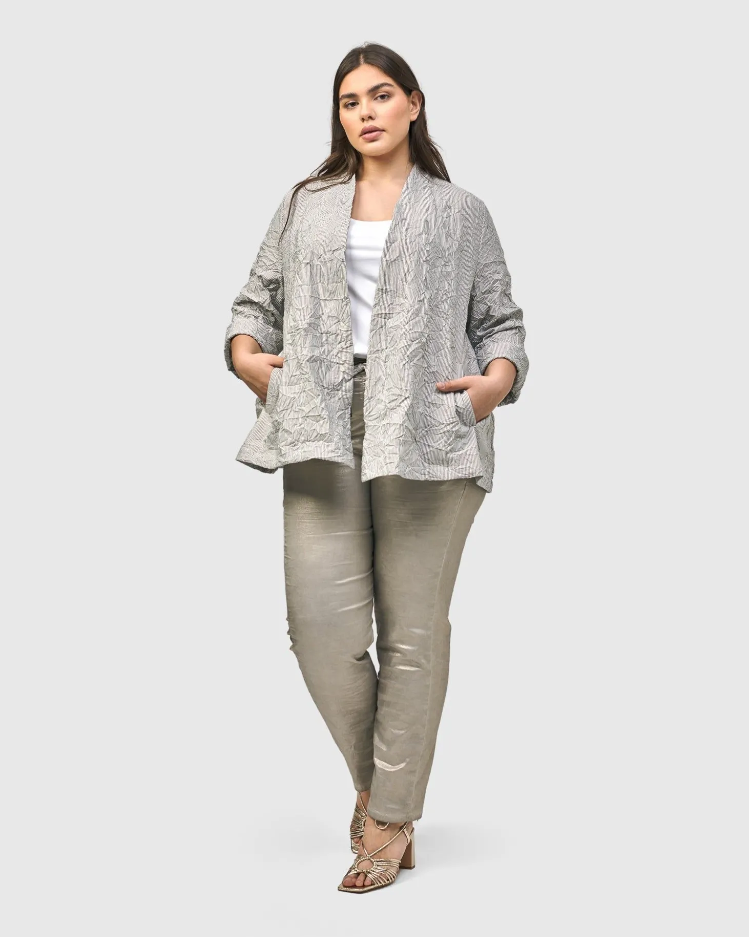 Women Alembika Electra Woven Jacket, Stripes
