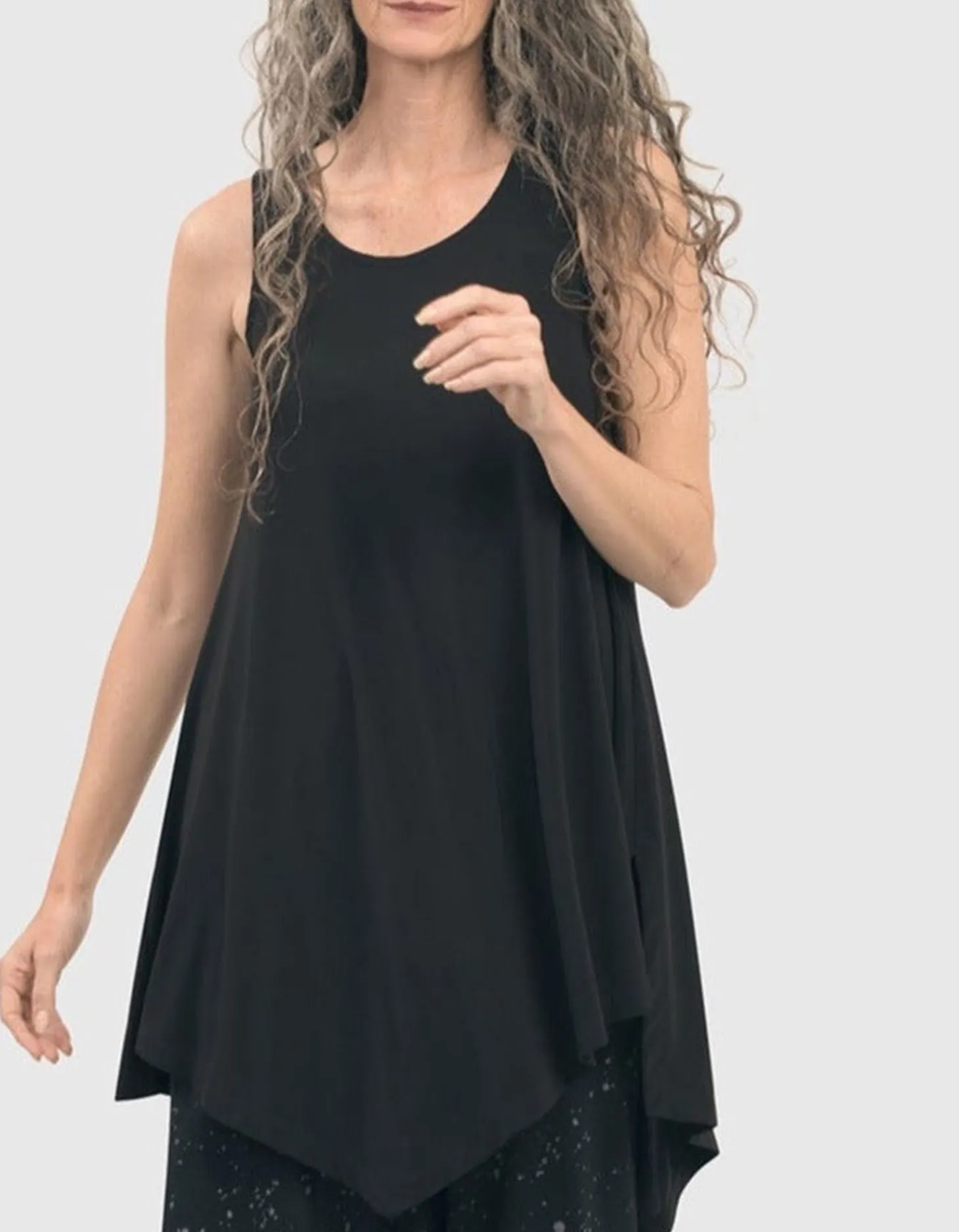 Women Alembika Essential Asymmetrical Tunic Tank Top, Black