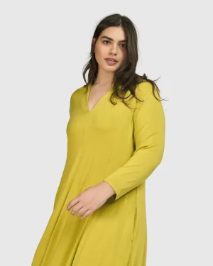 Women Alembika Essential Cocoon Dress, Lime