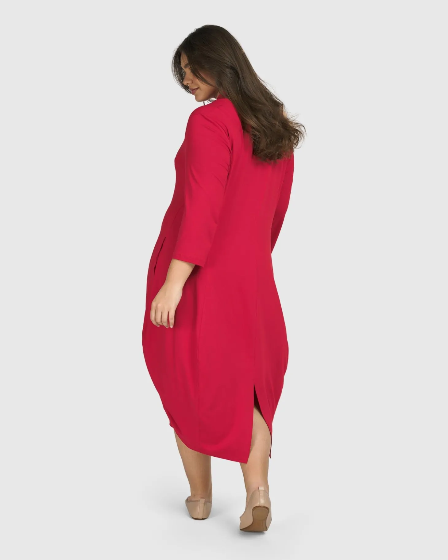 Women Alembika Essential Cocoon Dress, Red Rose