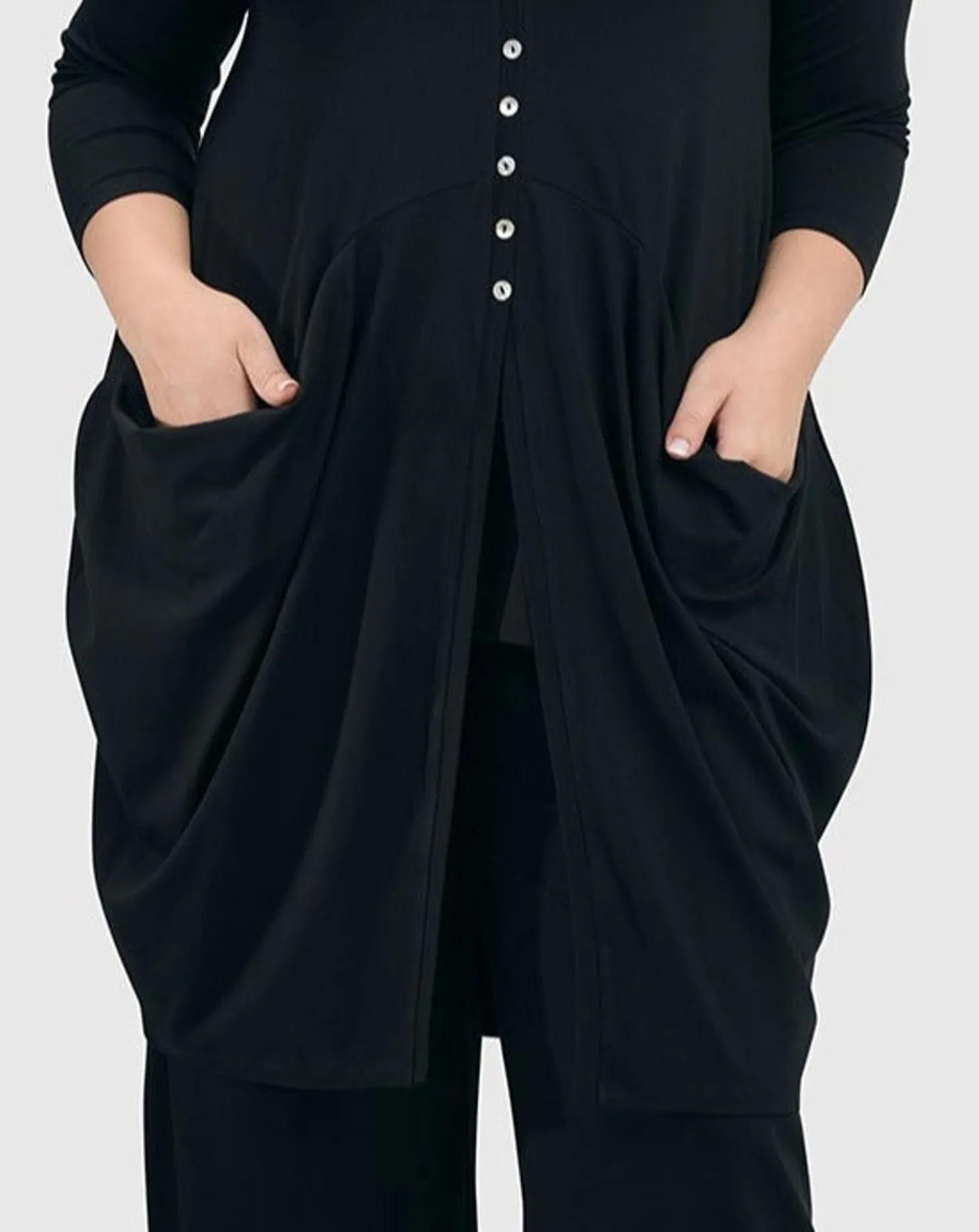 Women Alembika Essential Draped Cocoon Jacket, Black