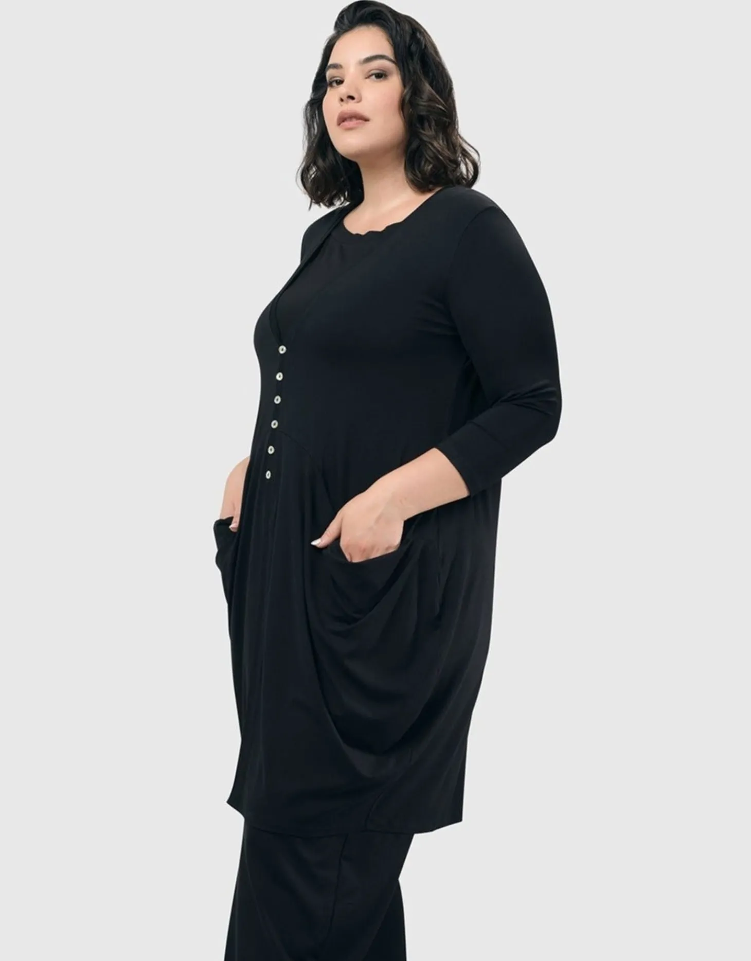 Women Alembika Essential Draped Cocoon Jacket, Black