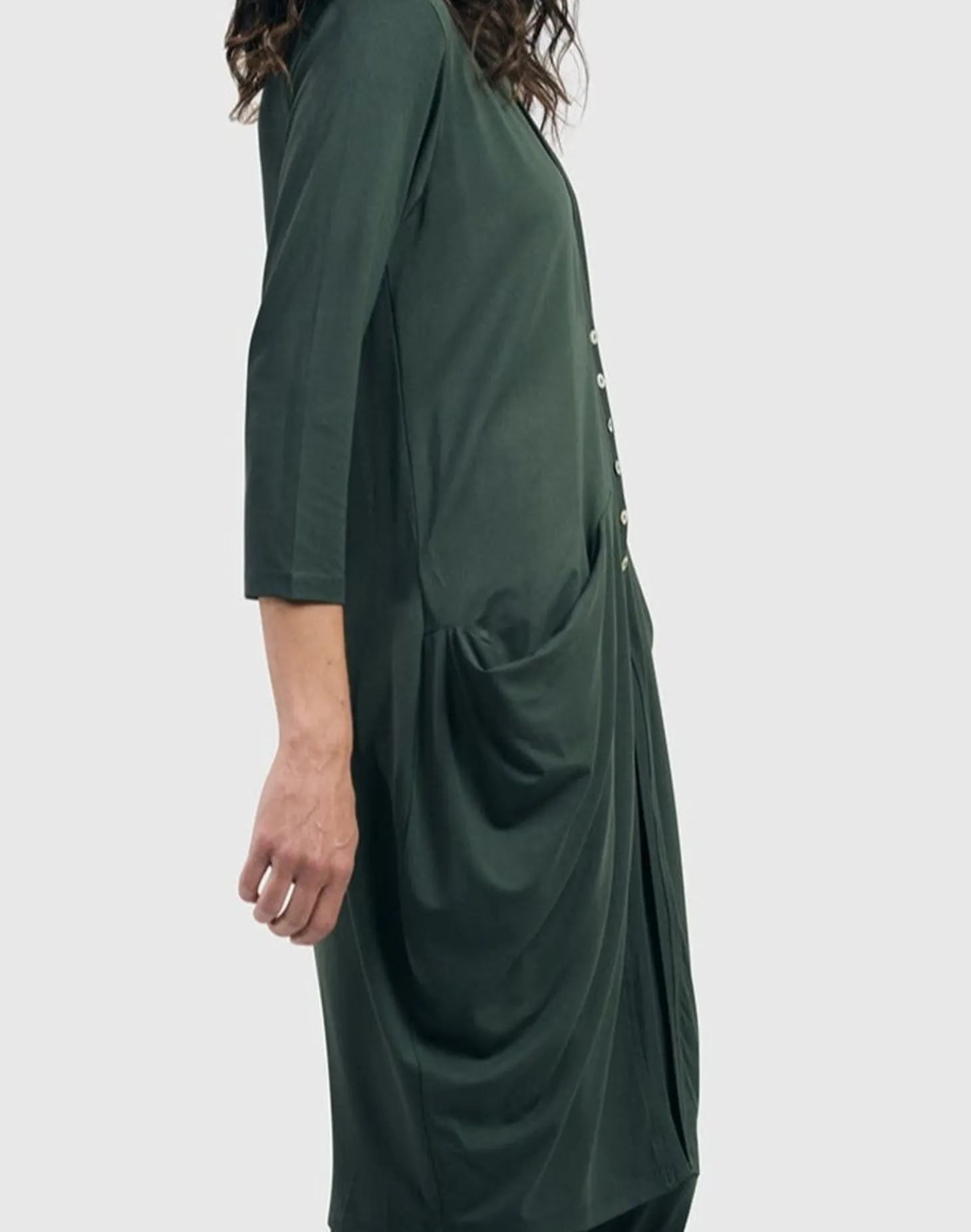 Women Alembika Essential Draped Cocoon Jacket, Green