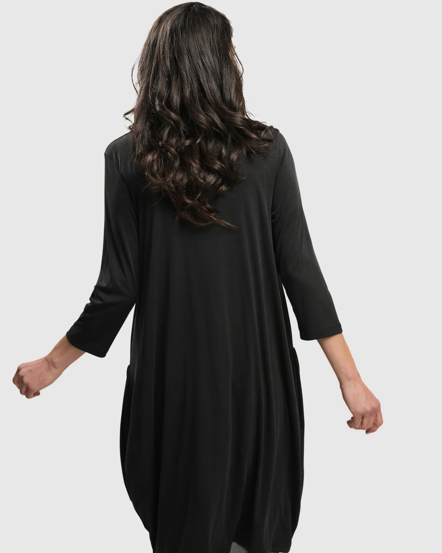 Women Alembika Essential Draped Cocoon Jacket, Charcoal