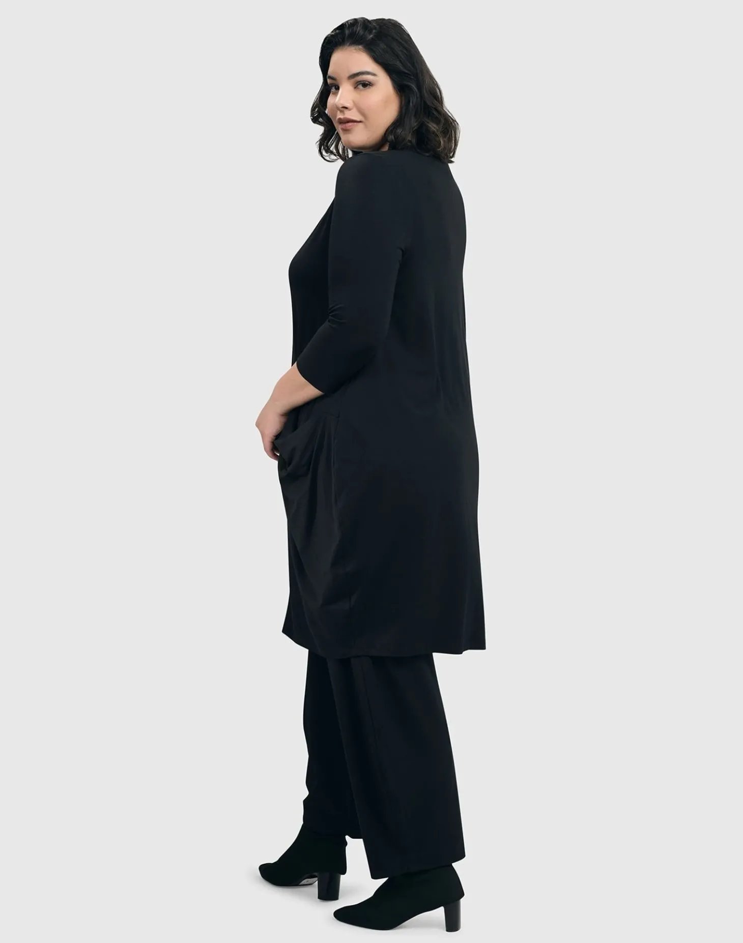 Women Alembika Essential Draped Cocoon Jacket, Black
