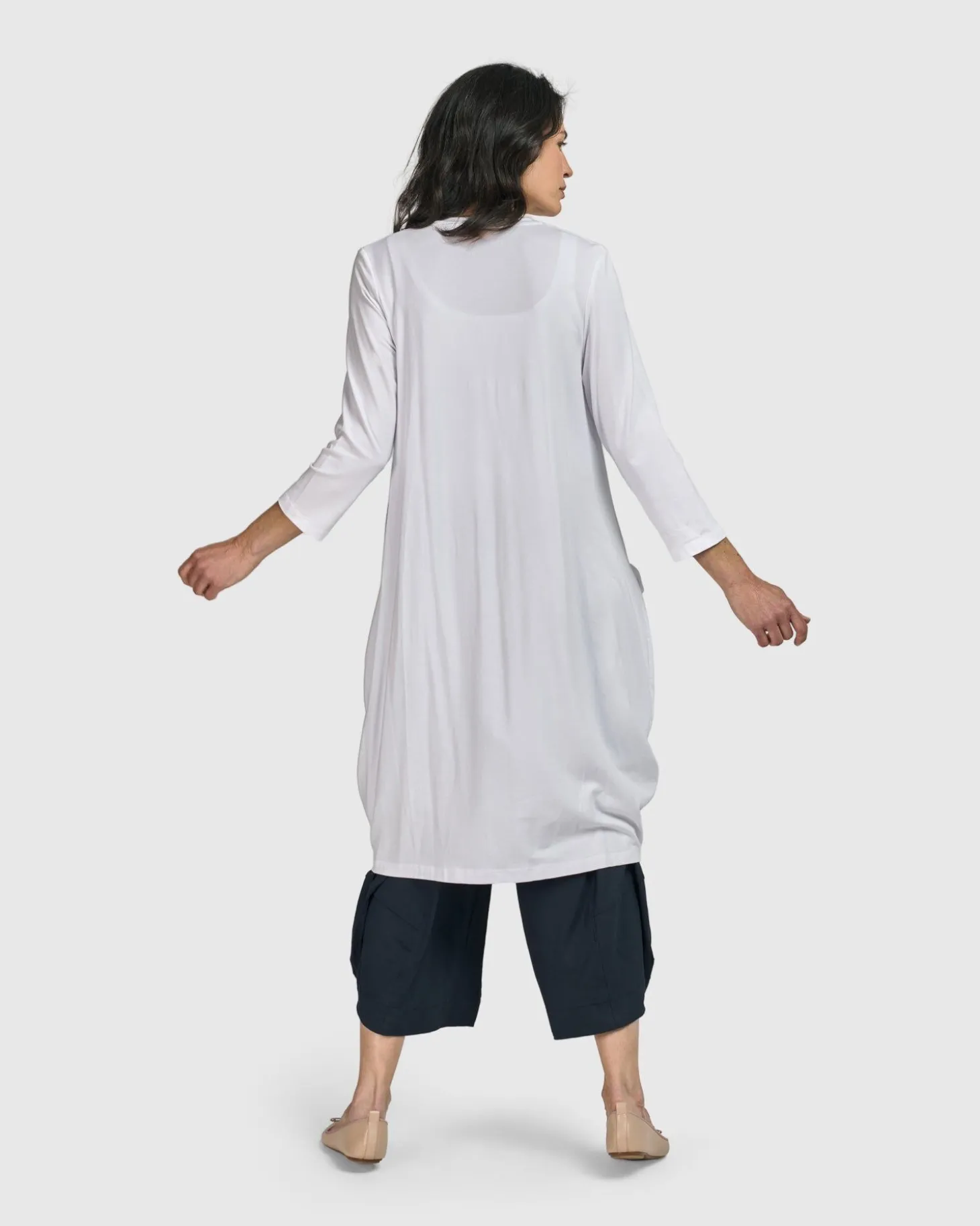 Women Alembika Essential Draped Cocoon Jacket, White