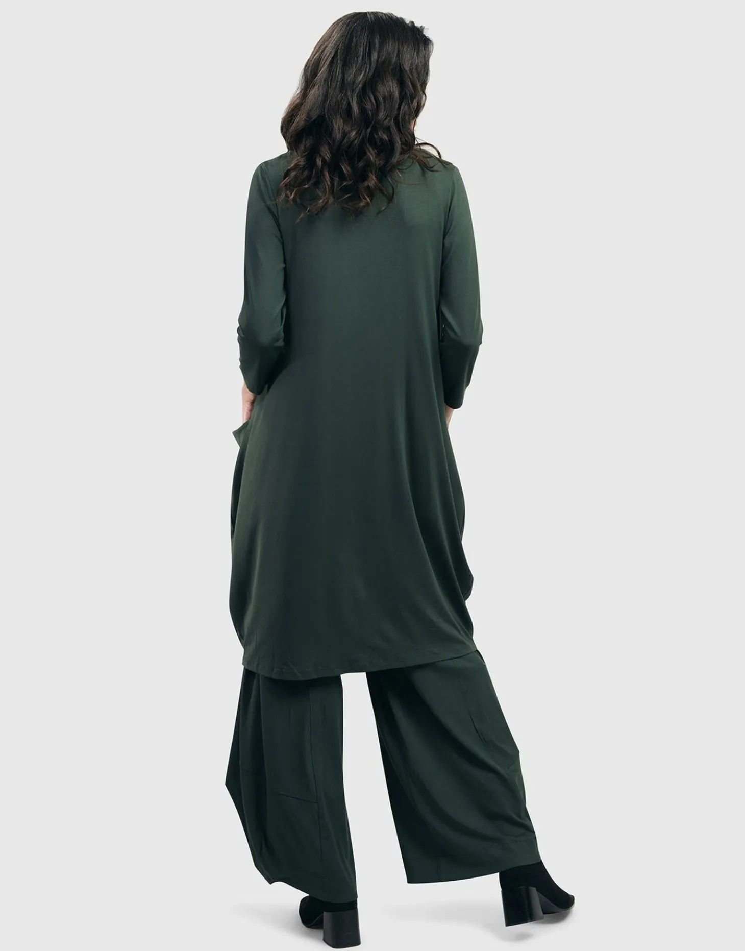 Women Alembika Essential Draped Cocoon Jacket, Green