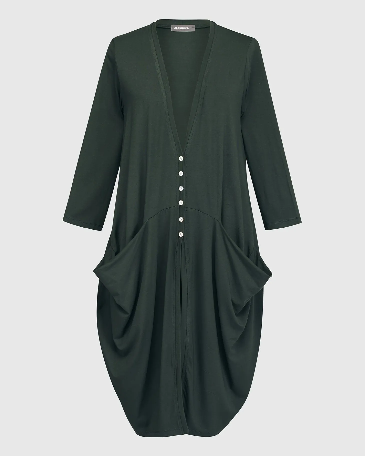 Women Alembika Essential Draped Cocoon Jacket, Green