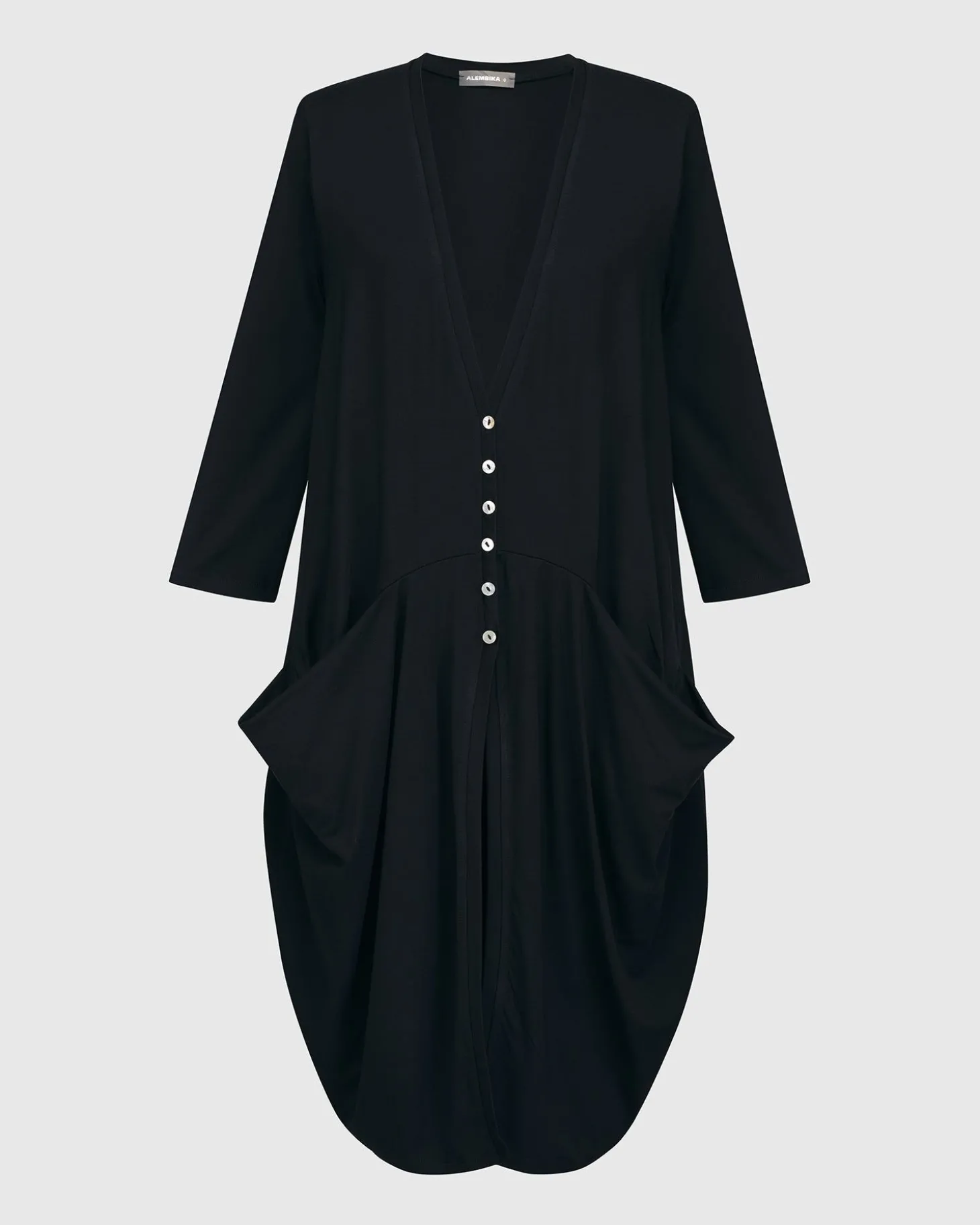Women Alembika Essential Draped Cocoon Jacket, Black