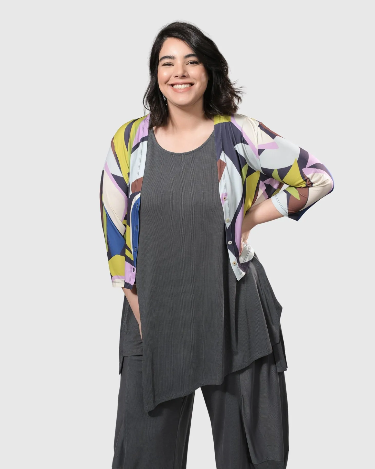 Women Alembika Essential Joy Sleeveless Tunic Top, Grey