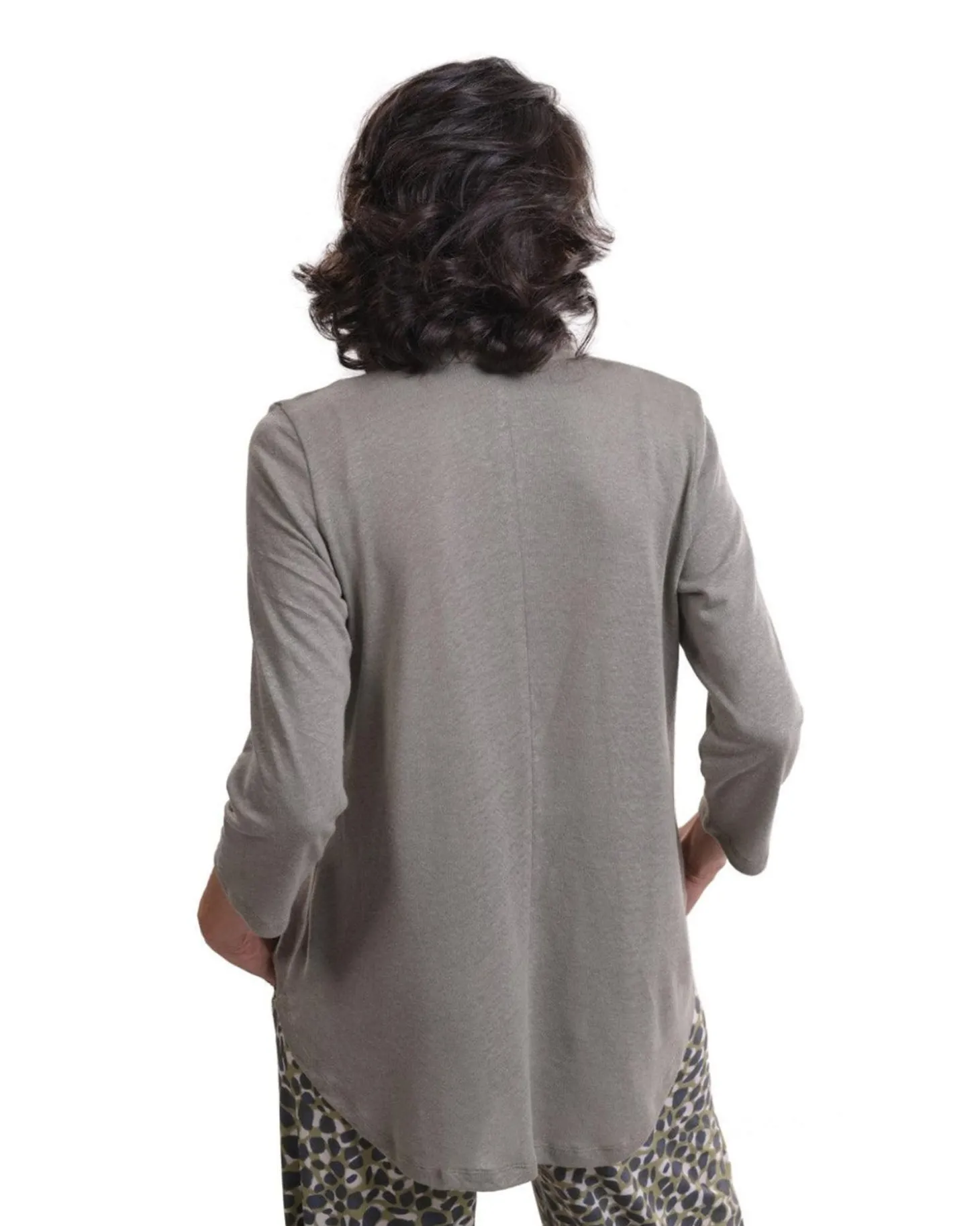 Women Alembika Essential Linen V-Neck Top, Sage