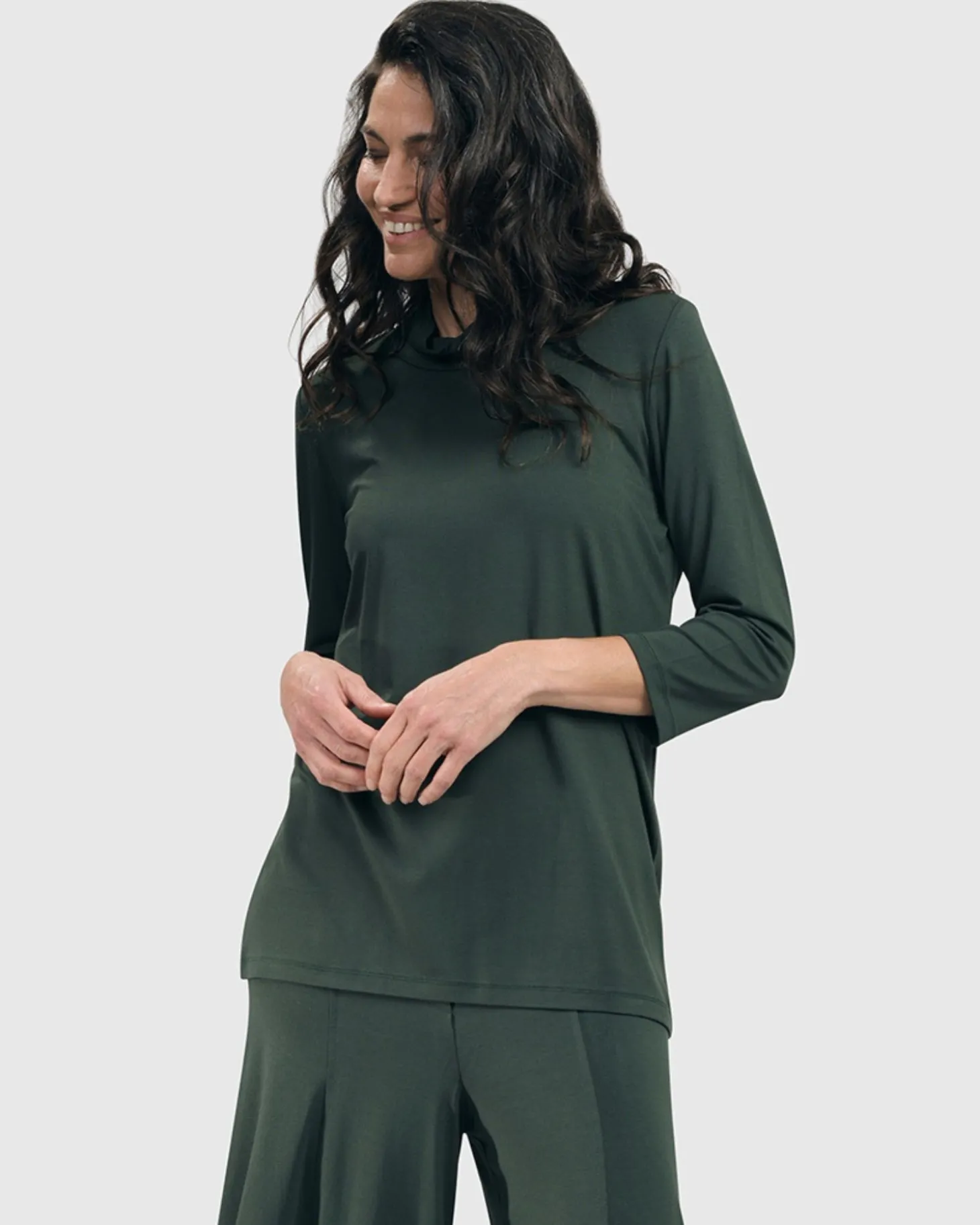 Women Alembika Essential Mockneck Top, Green