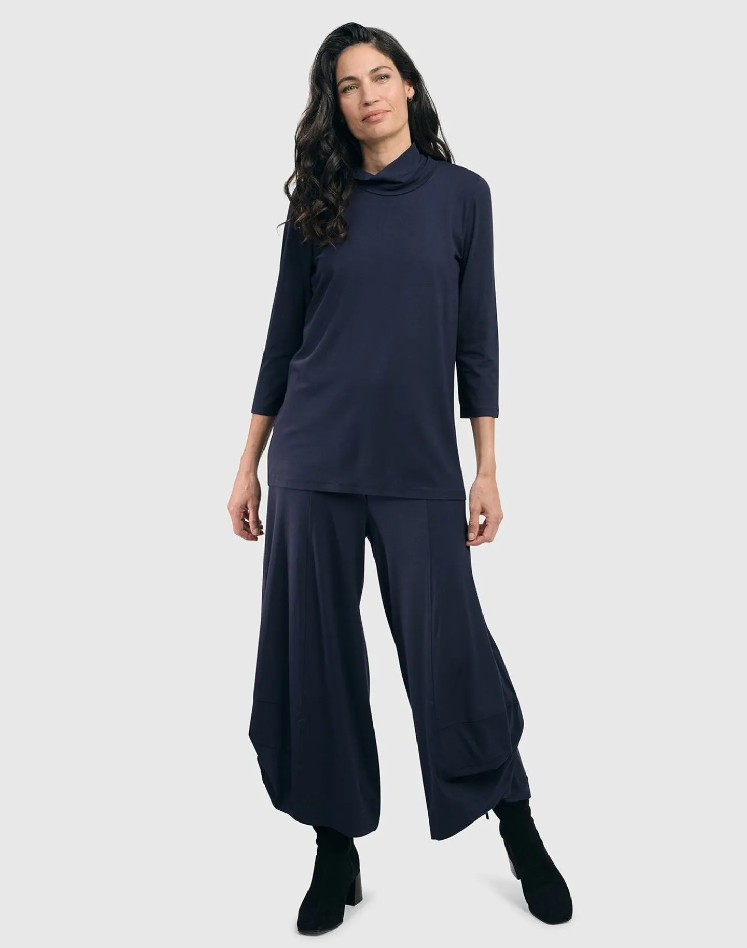 Women Alembika Essential Mockneck Top, Navy