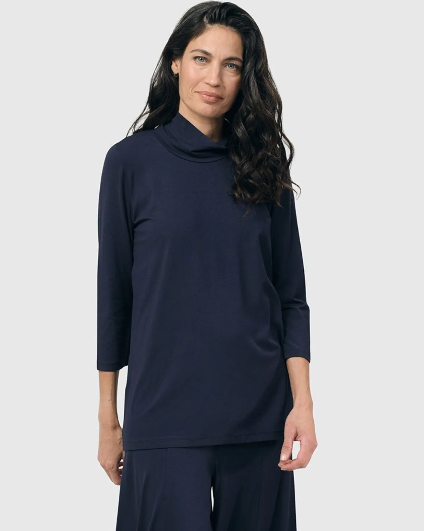 Women Alembika Essential Mockneck Top, Navy