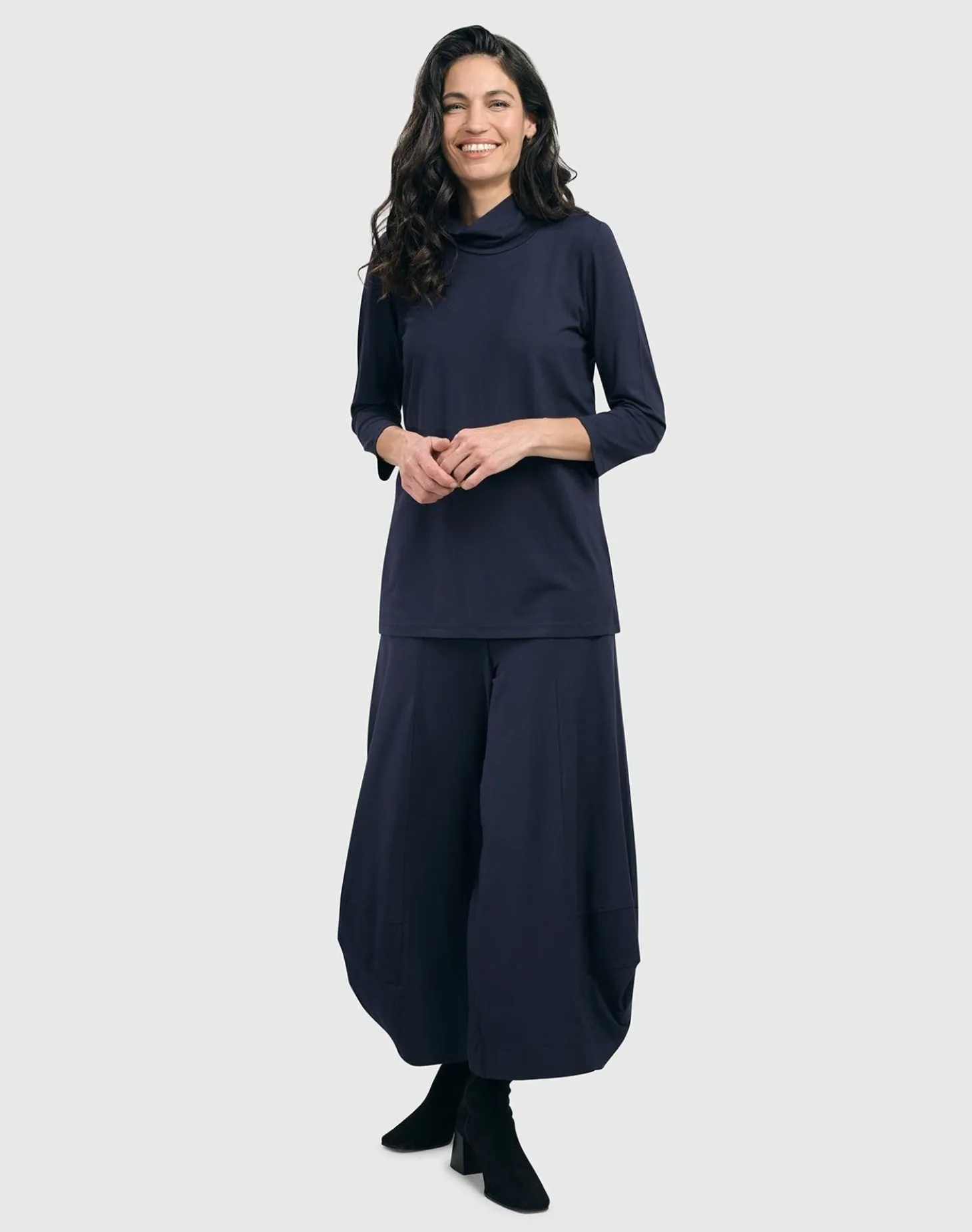 Women Alembika Essential Mockneck Top, Navy