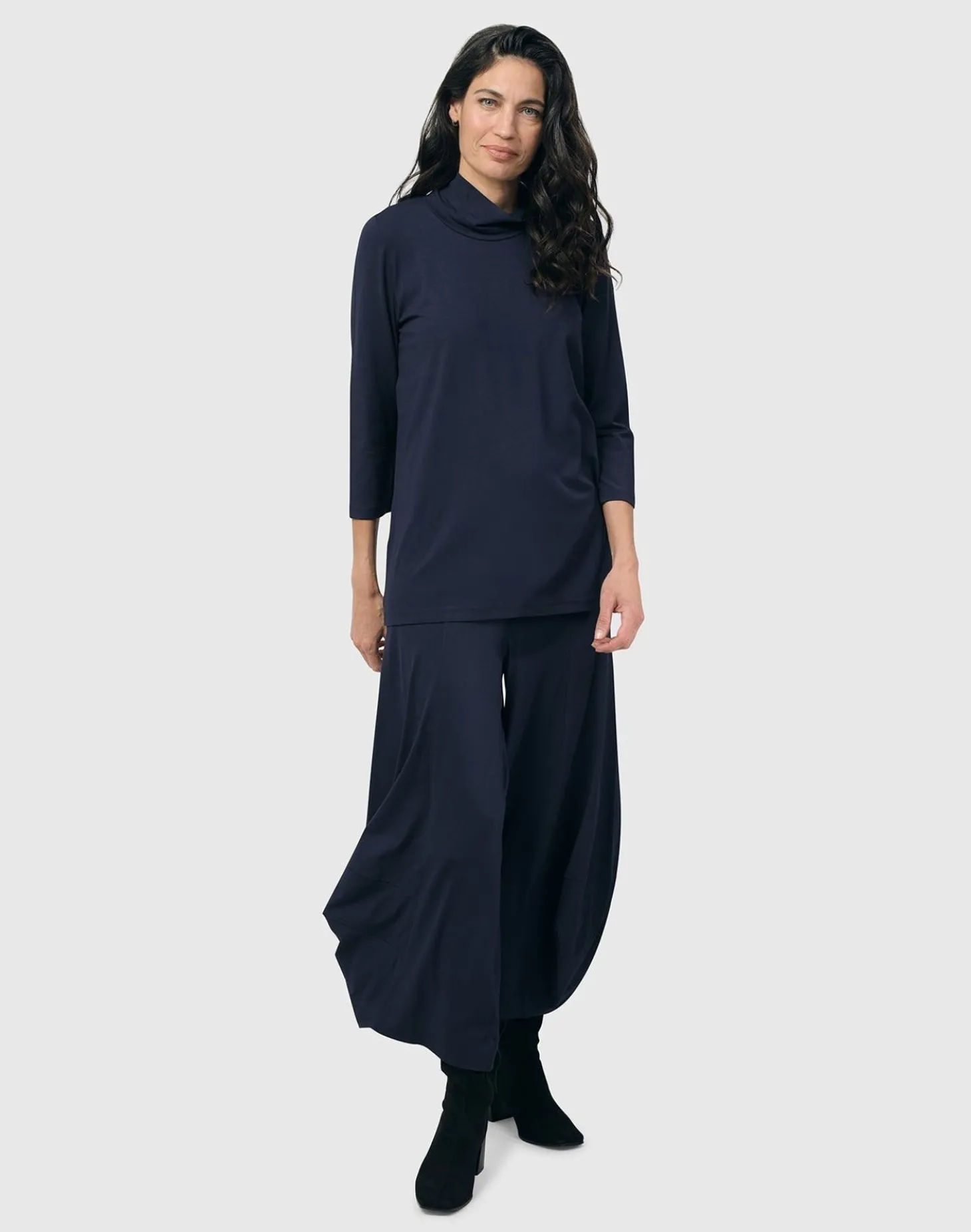 Women Alembika Essential Mockneck Top, Navy