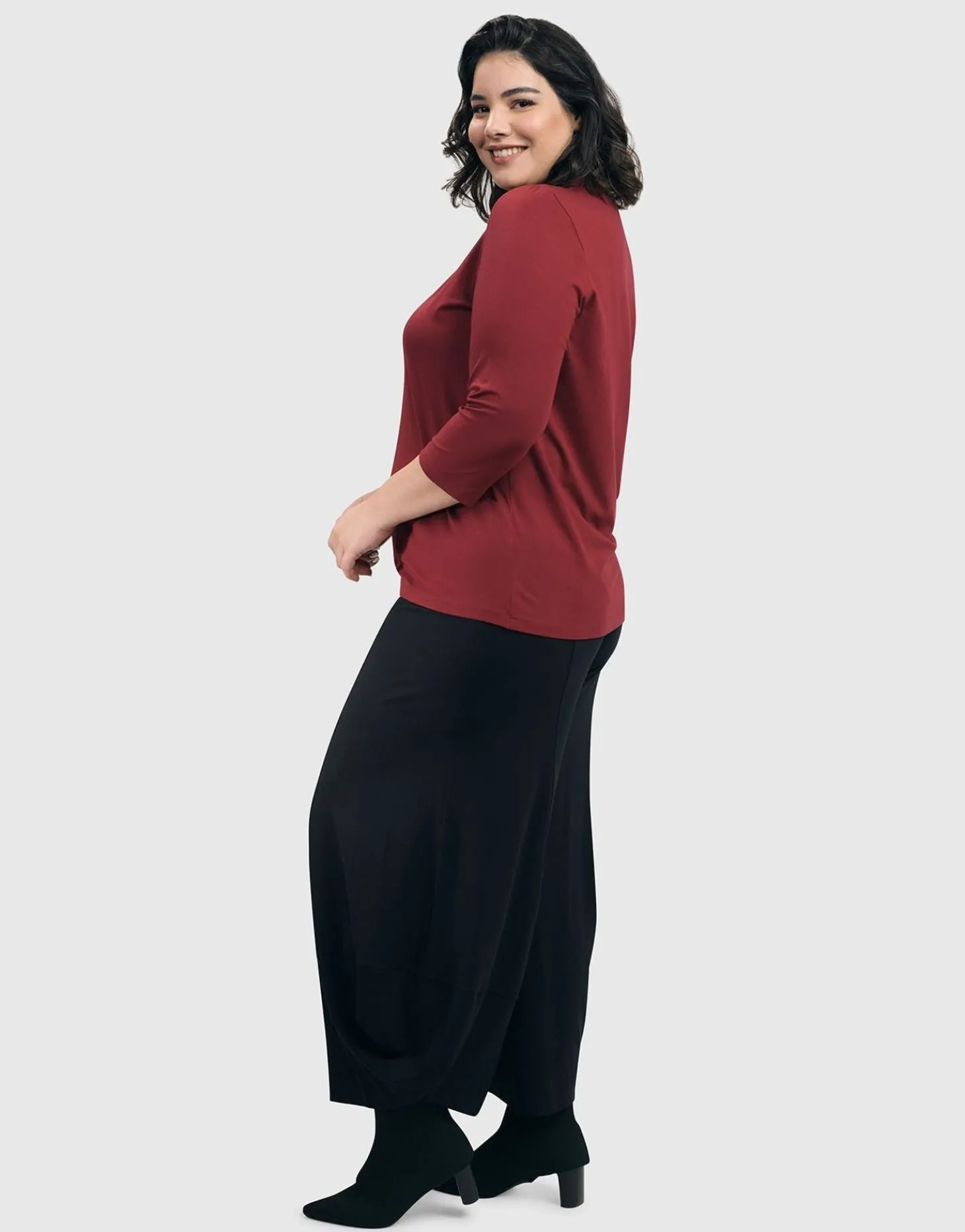 Women Alembika Essential Mockneck Top, Plum