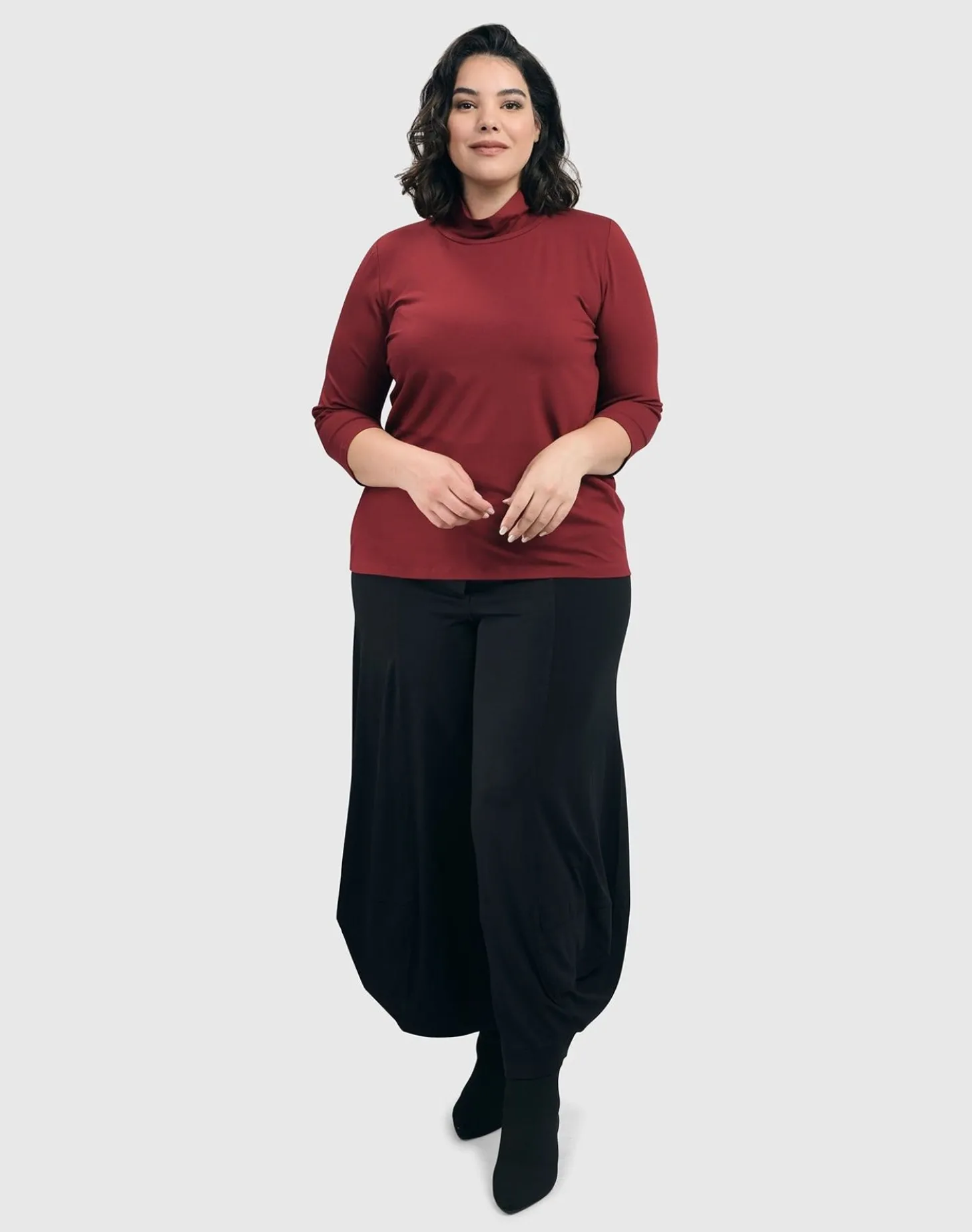 Women Alembika Essential Mockneck Top, Plum