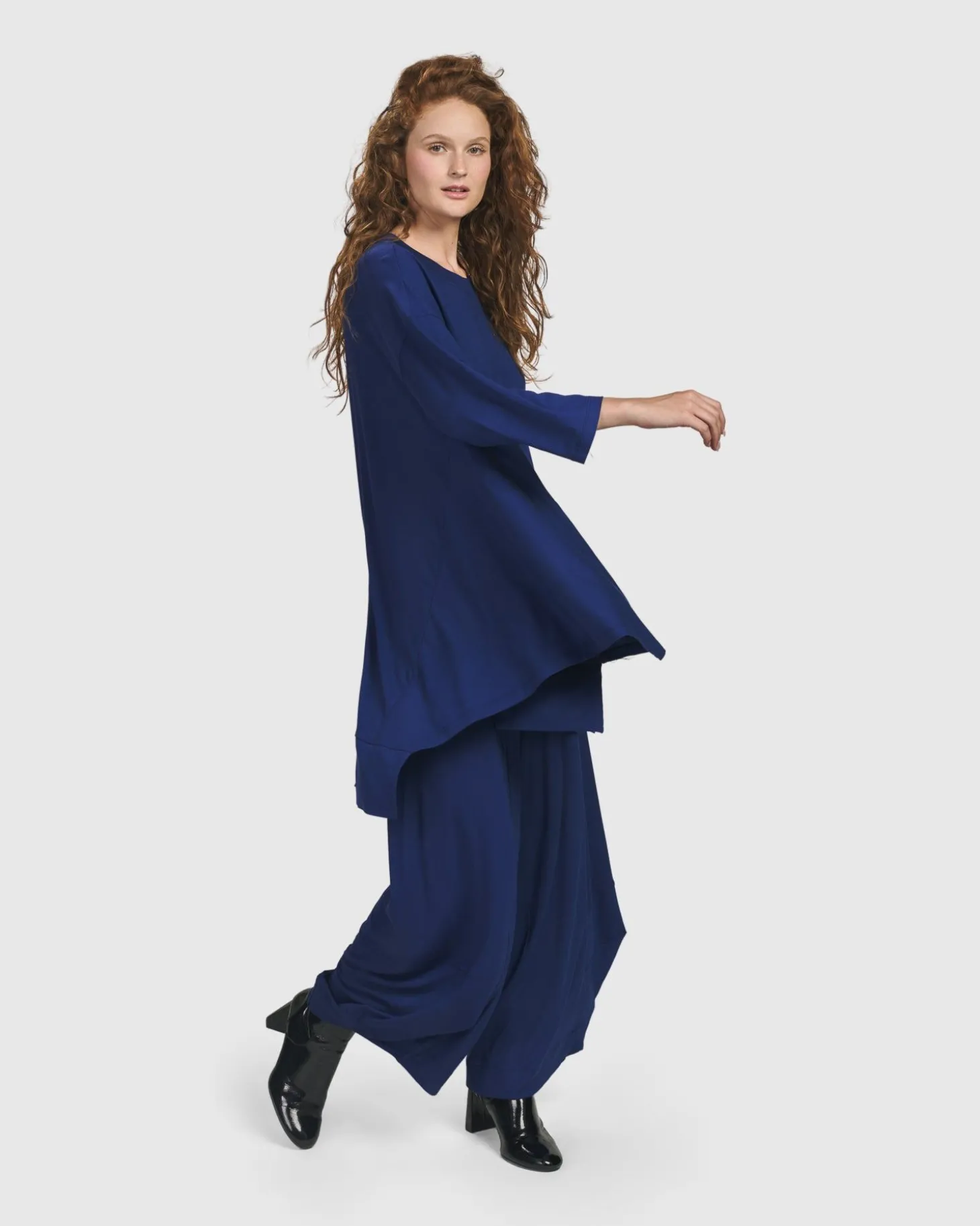 Women Alembika Essential Oversized Trapeze Top, Royal Blue